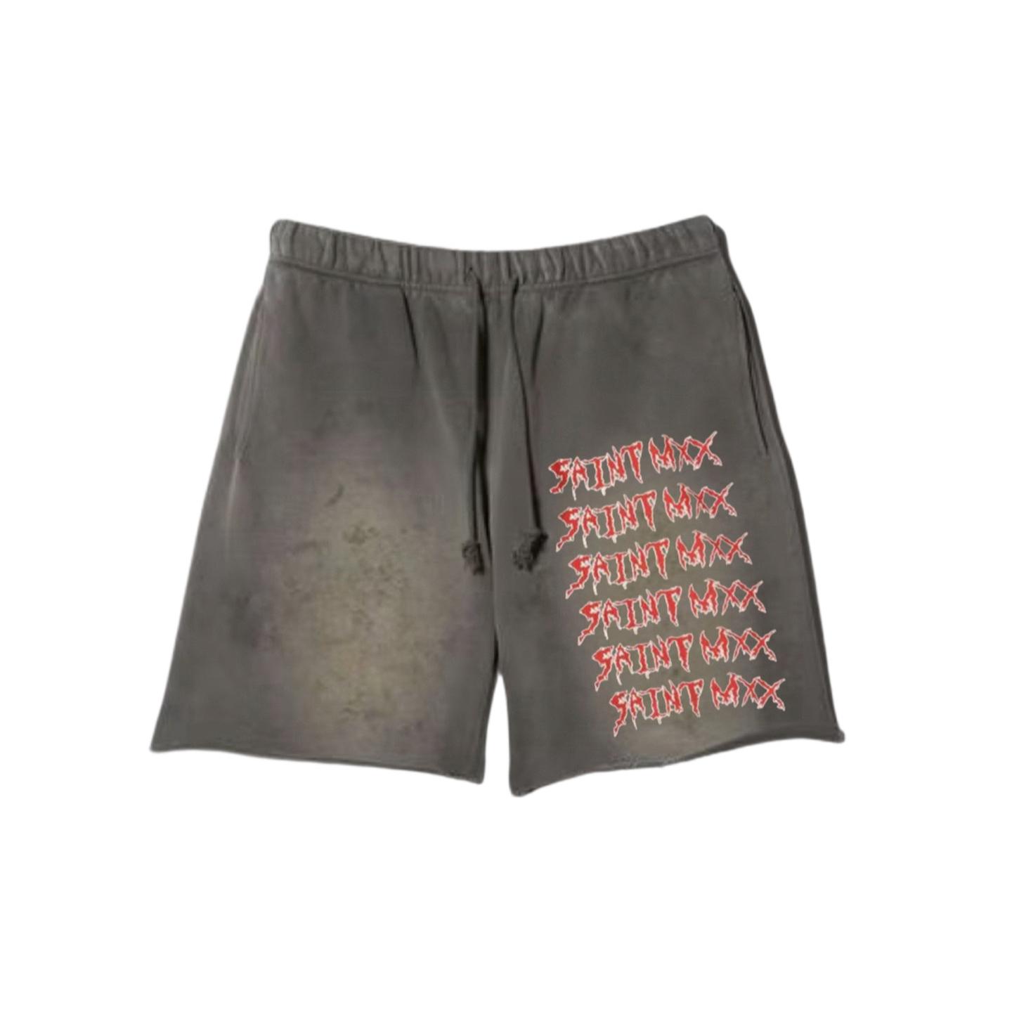 Saint Micheal Logo-Print Track Shorts - DesignerGu