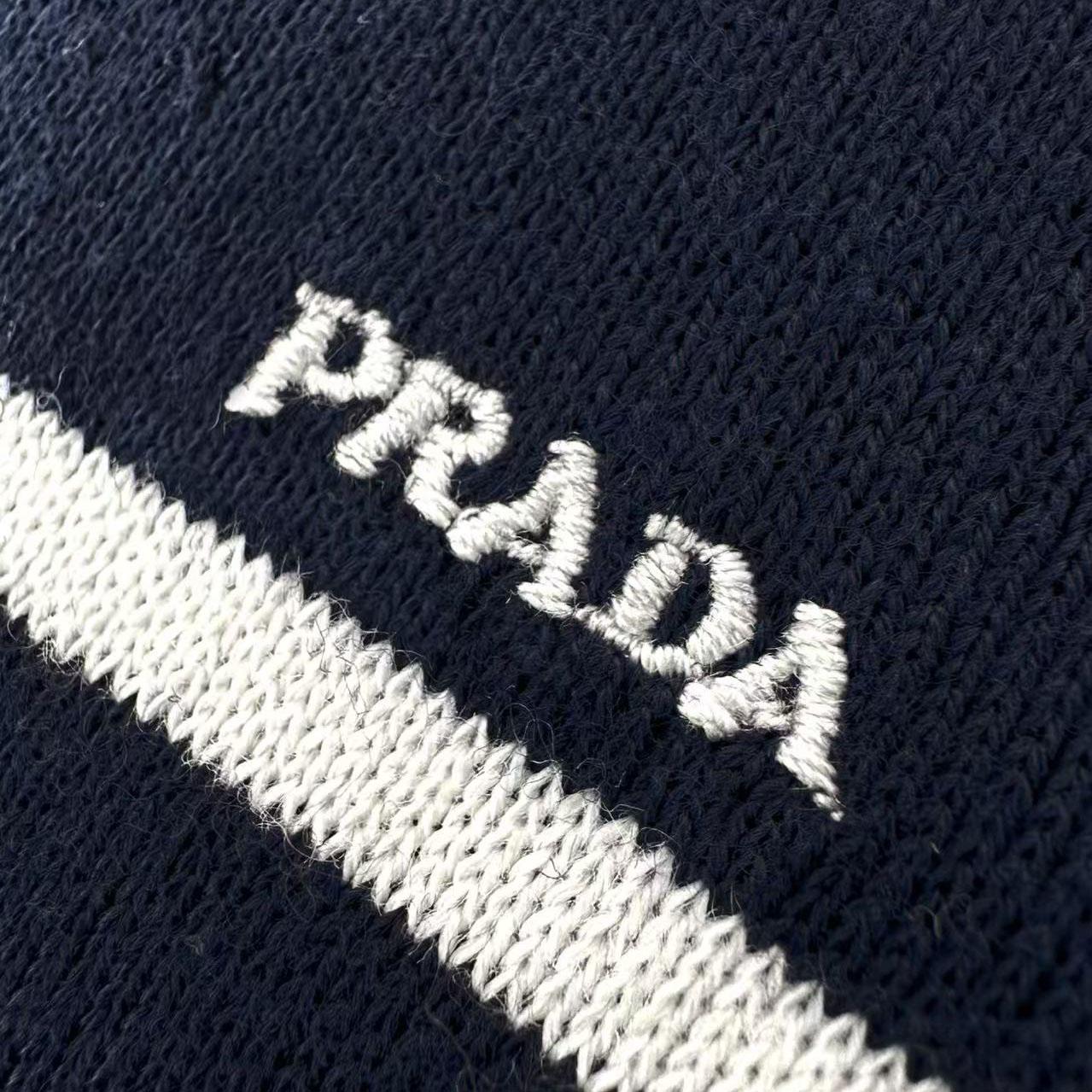 Prada Short-Sleeved Striped Cotton Polo Shirt - DesignerGu