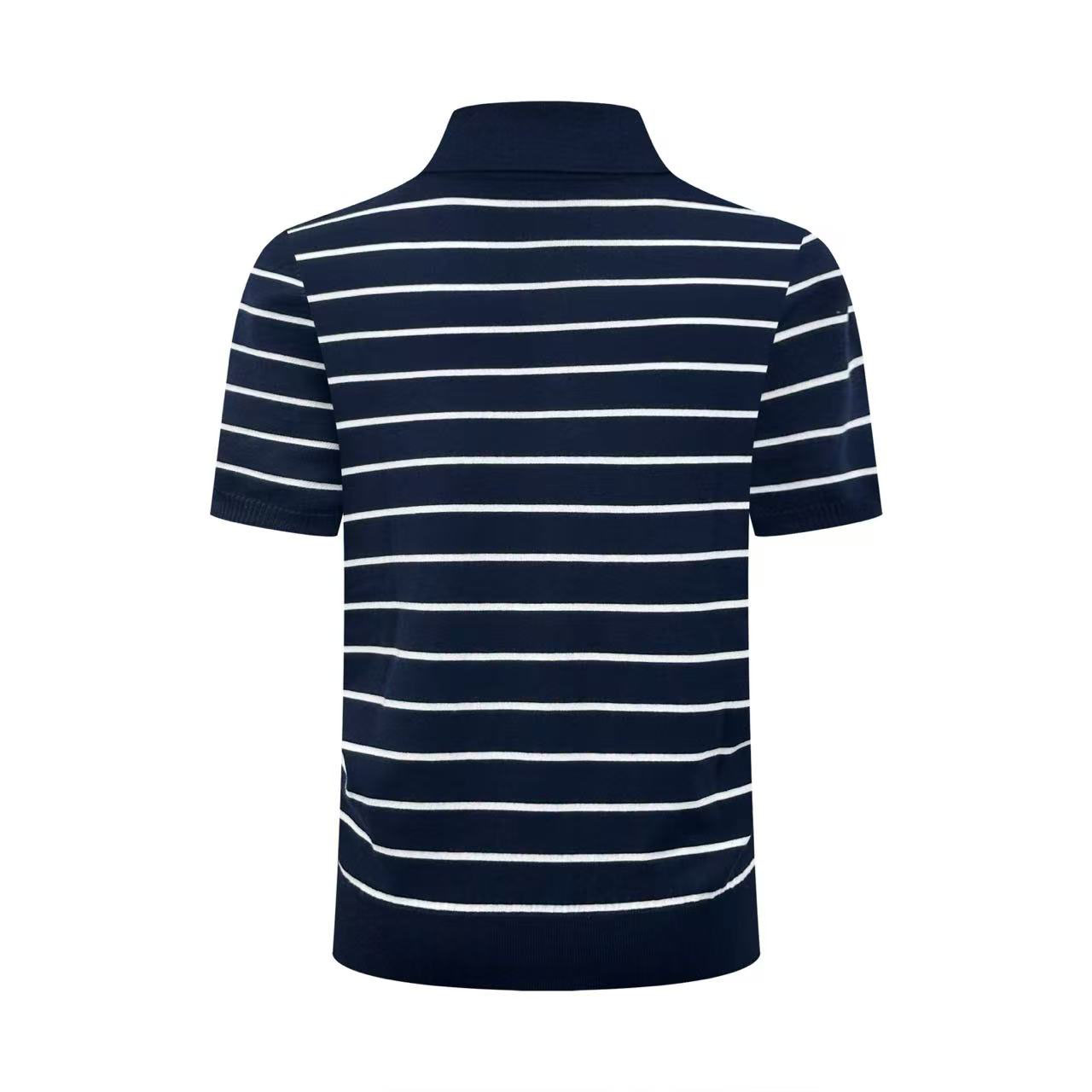 Prada Short-Sleeved Striped Cotton Polo Shirt - DesignerGu