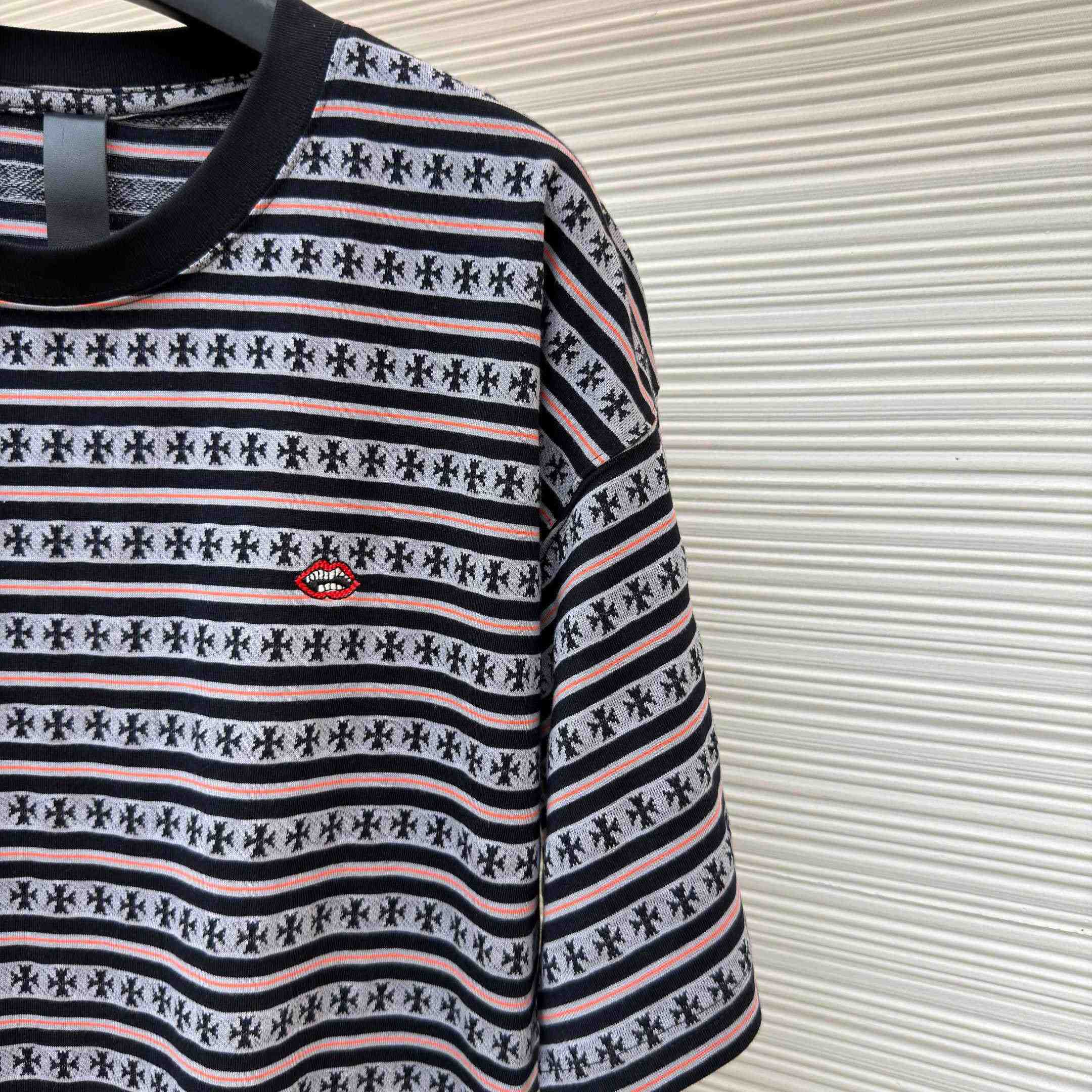 Chrome Hearts Stripe Logo Tee  - DesignerGu