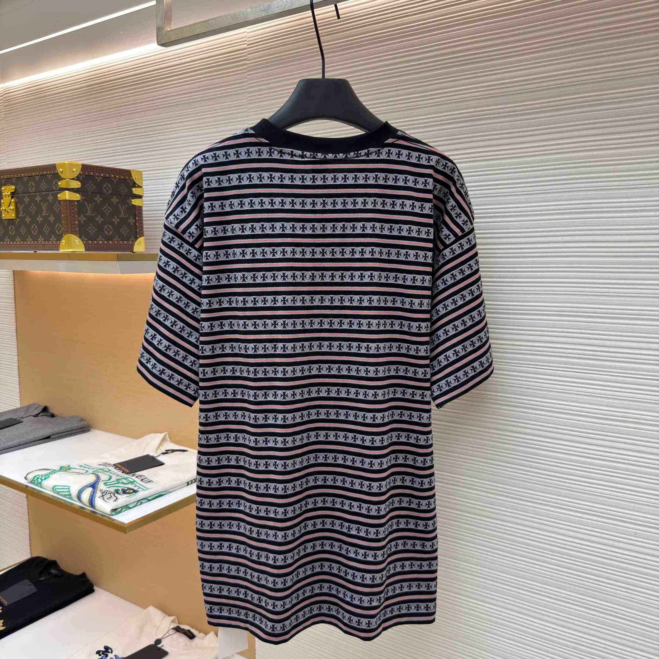 Chrome Hearts Stripe Logo Tee  - DesignerGu
