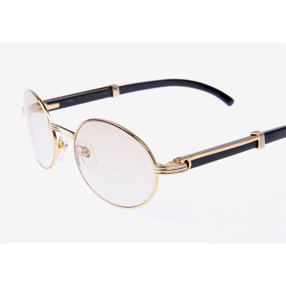 Cartier CT 7550178 Black Buffalo Sunglasses In Gold Brown - DesignerGu