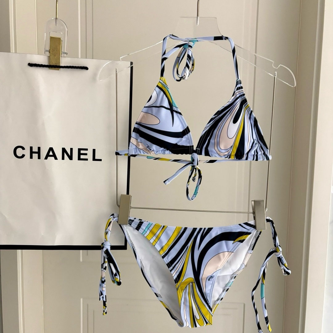 Pucci Iride-Print Bikini Top And Bikini Briefs - DesignerGu
