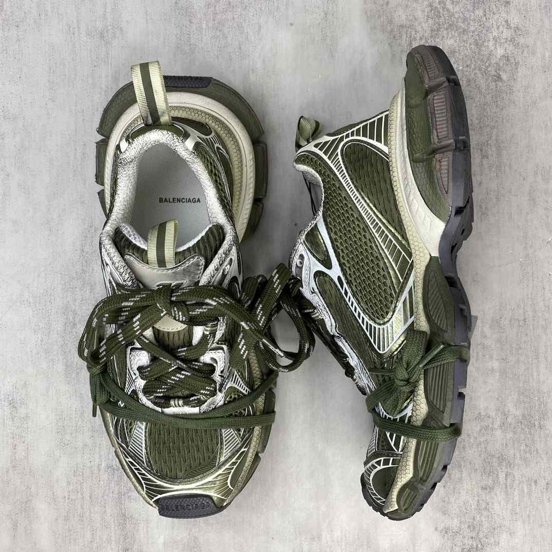  Balenciaga  3XL Sneaker 'Worn-Out - Dark Green Light Beige' - DesignerGu