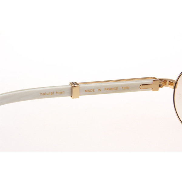 Cartier CT 7550178 Diamond White Buffalo Sunglasses In Gold Gradient Brown - DesignerGu
