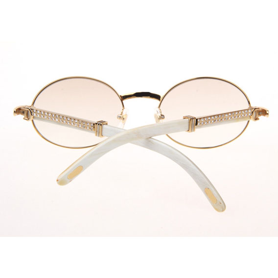 Cartier CT 7550178 Diamond White Buffalo Sunglasses In Gold Gradient Brown - DesignerGu