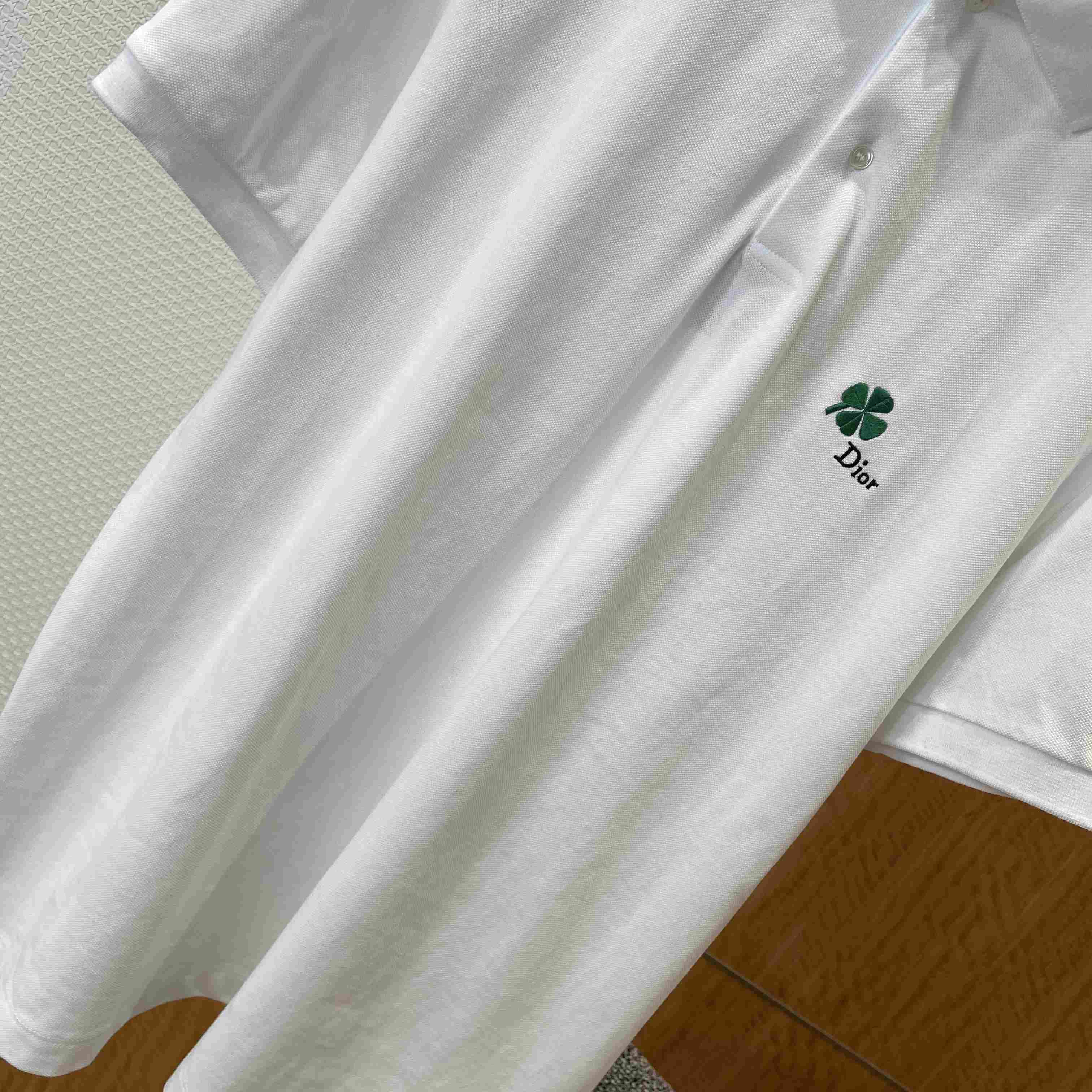 Dior Polo Shirt With Dior Clover Embroidery - DesignerGu