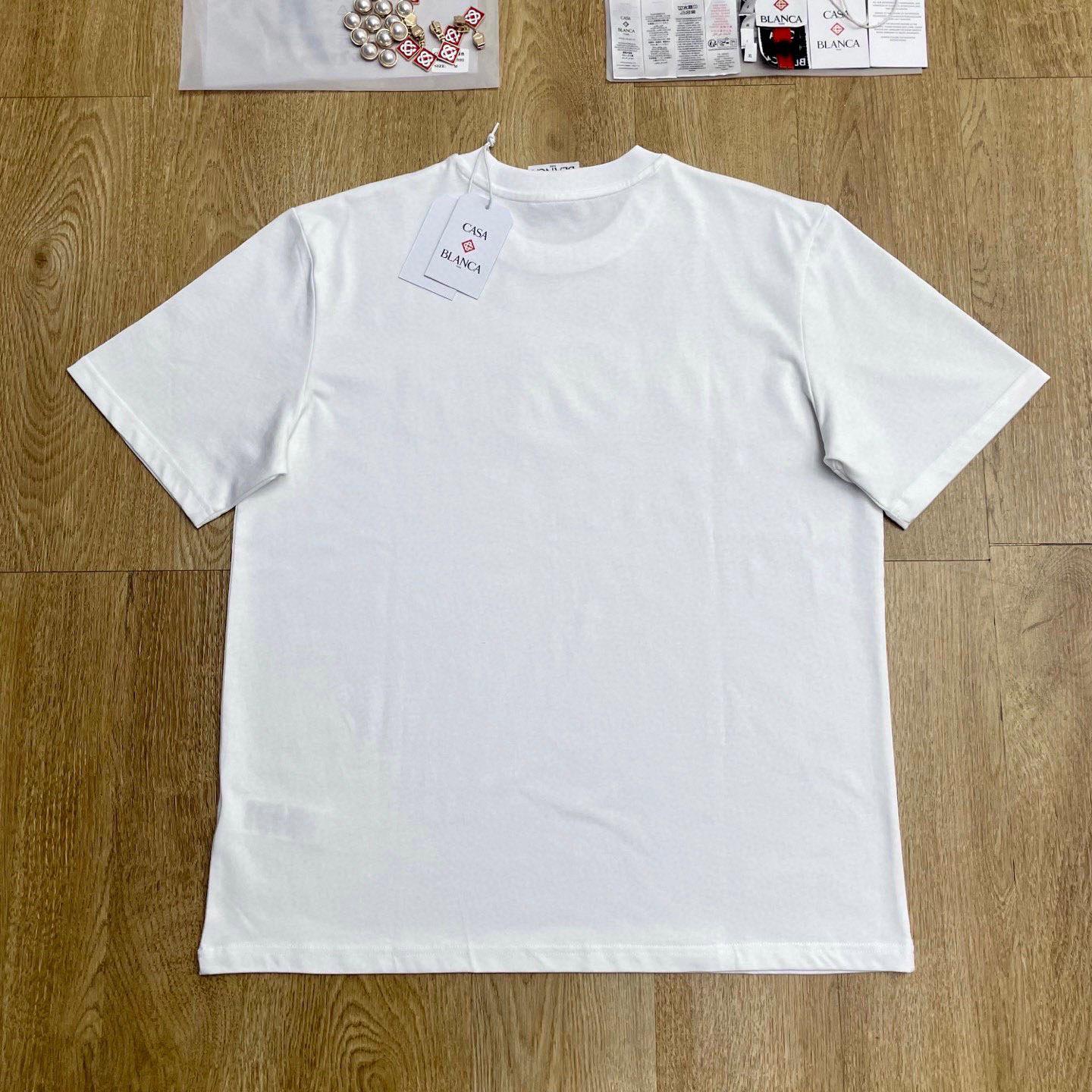 Casablanca White Tennis Club Icon Pyramid Abduction Short Sleeve T‑Shirt C1167 - DesignerGu