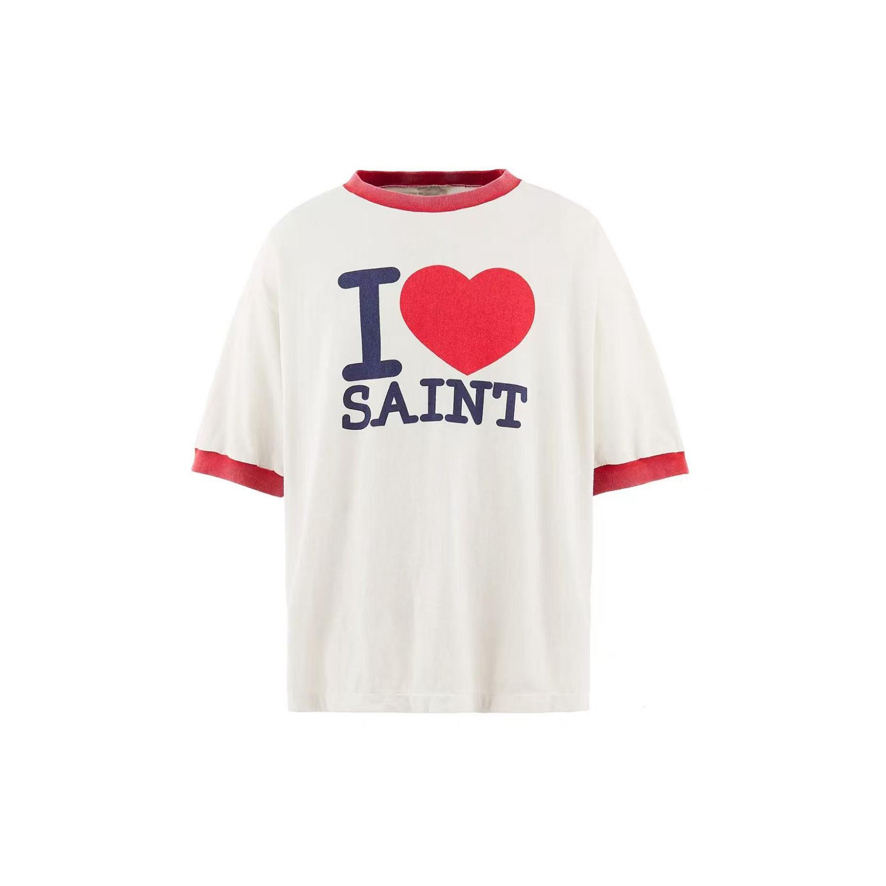 Saint Michael I Love Saint Cotton-Jersey T-Shirt - White - DesignerGu