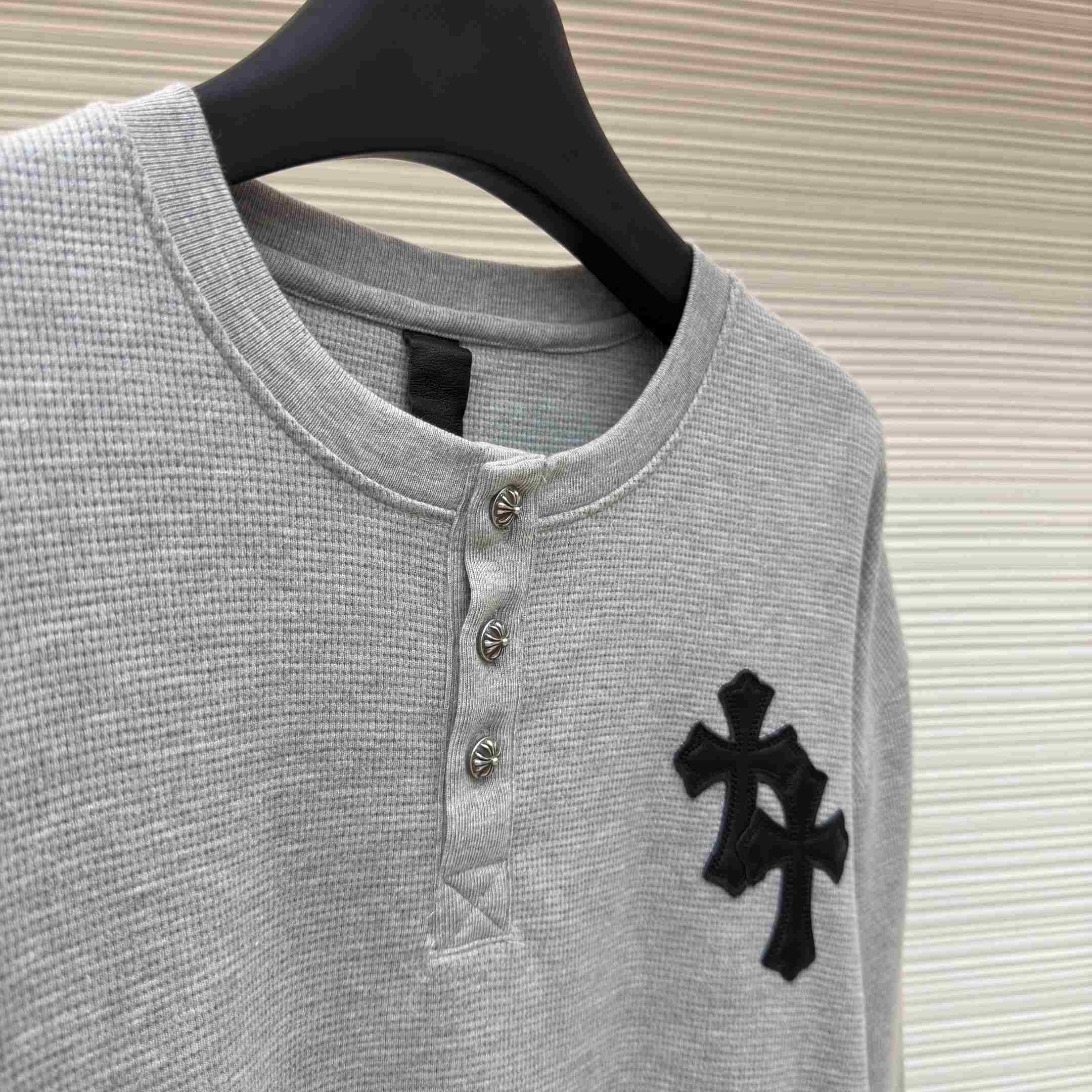 Chrome Hearts Waffle Henley Collar Long Sleeves - DesignerGu