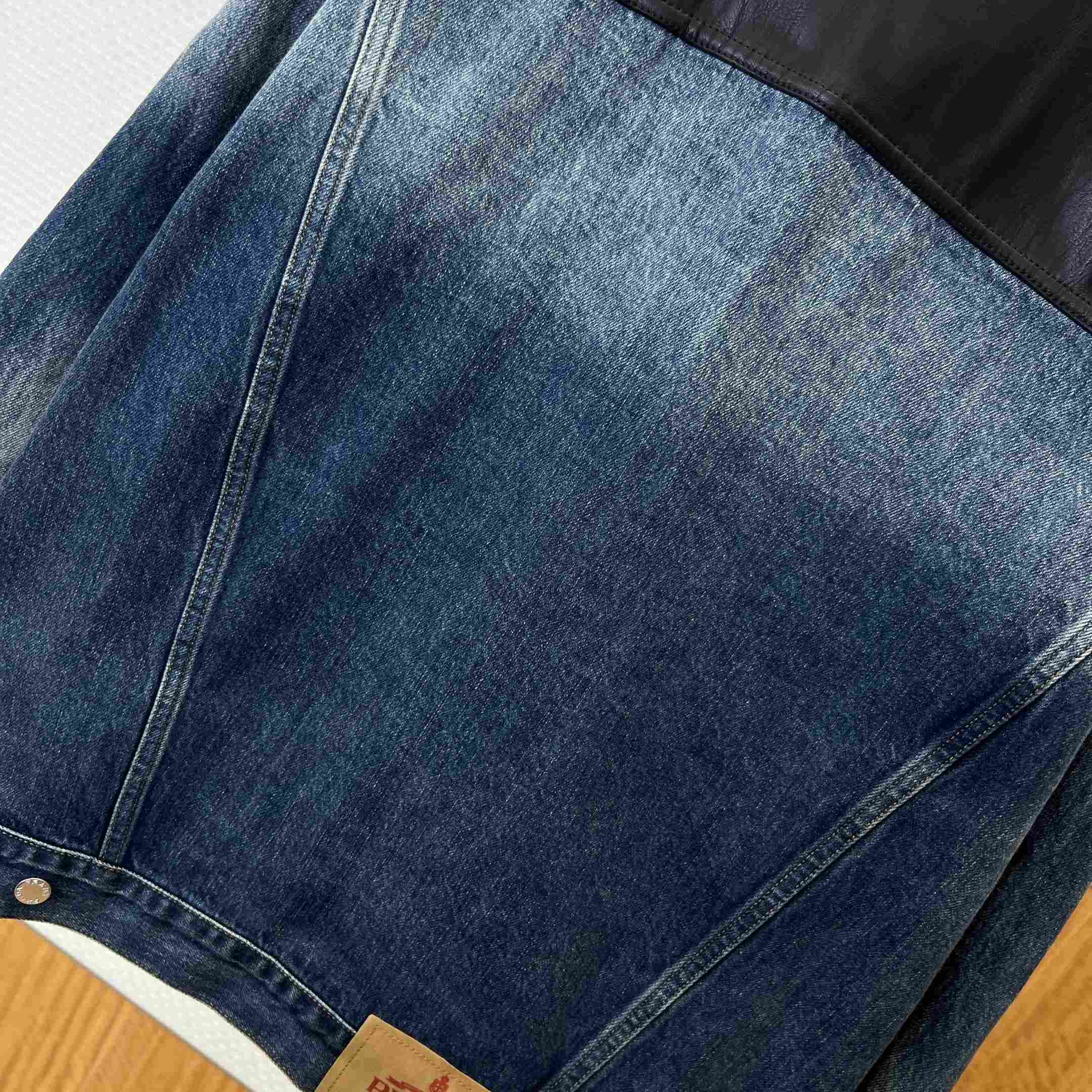 Prada Denim And Leather Jacket - DesignerGu