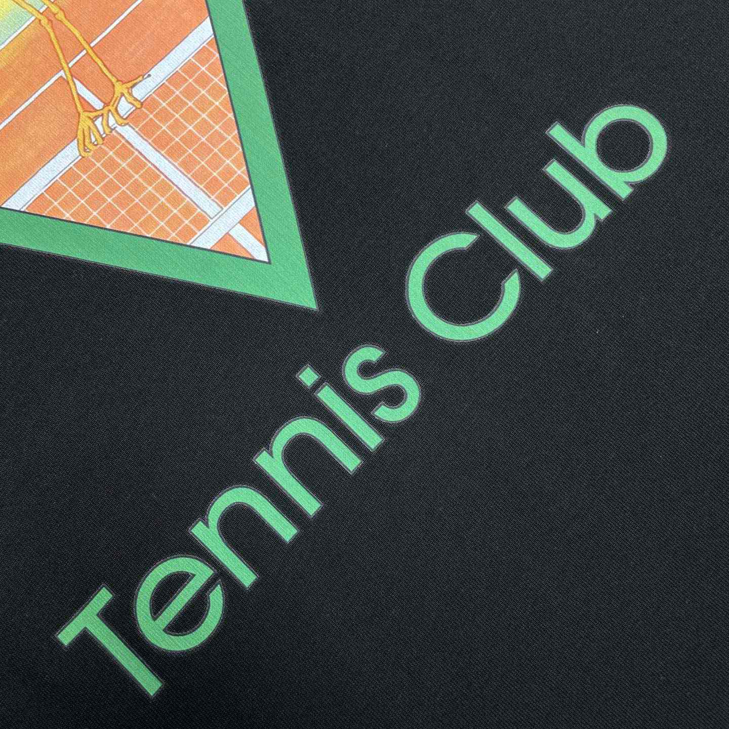 Casablanca Black Tennis Club Icon Pyramid Abduction Short Sleeve T‑Shirt C1166 - DesignerGu