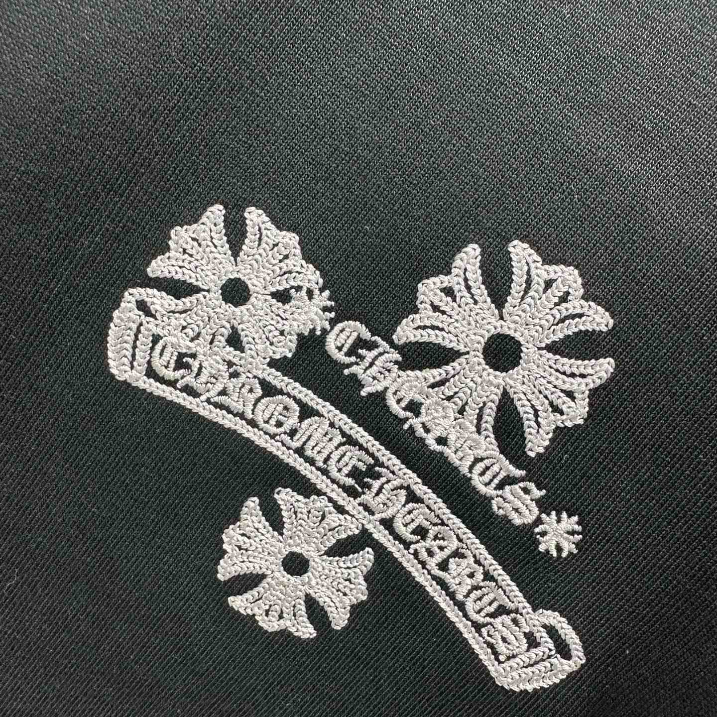 Chrome Hearts  Embroidered Cross Round Neck Short Sleeve T-Shirt 'Black' - DesignerGu