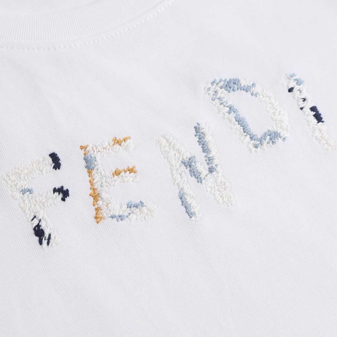 Fendi  White Cotton T-shirt - DesignerGu