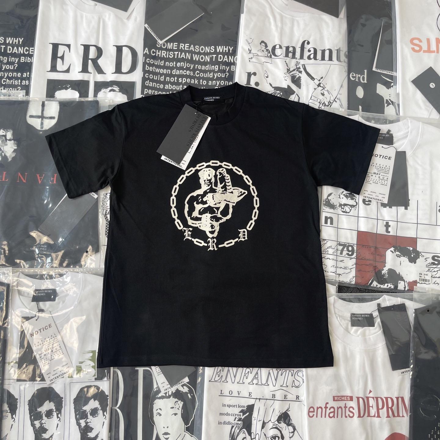 Enfants Riches Déprimés  Chain Logo Print Cotton Jersey T-Shirt - DesignerGu