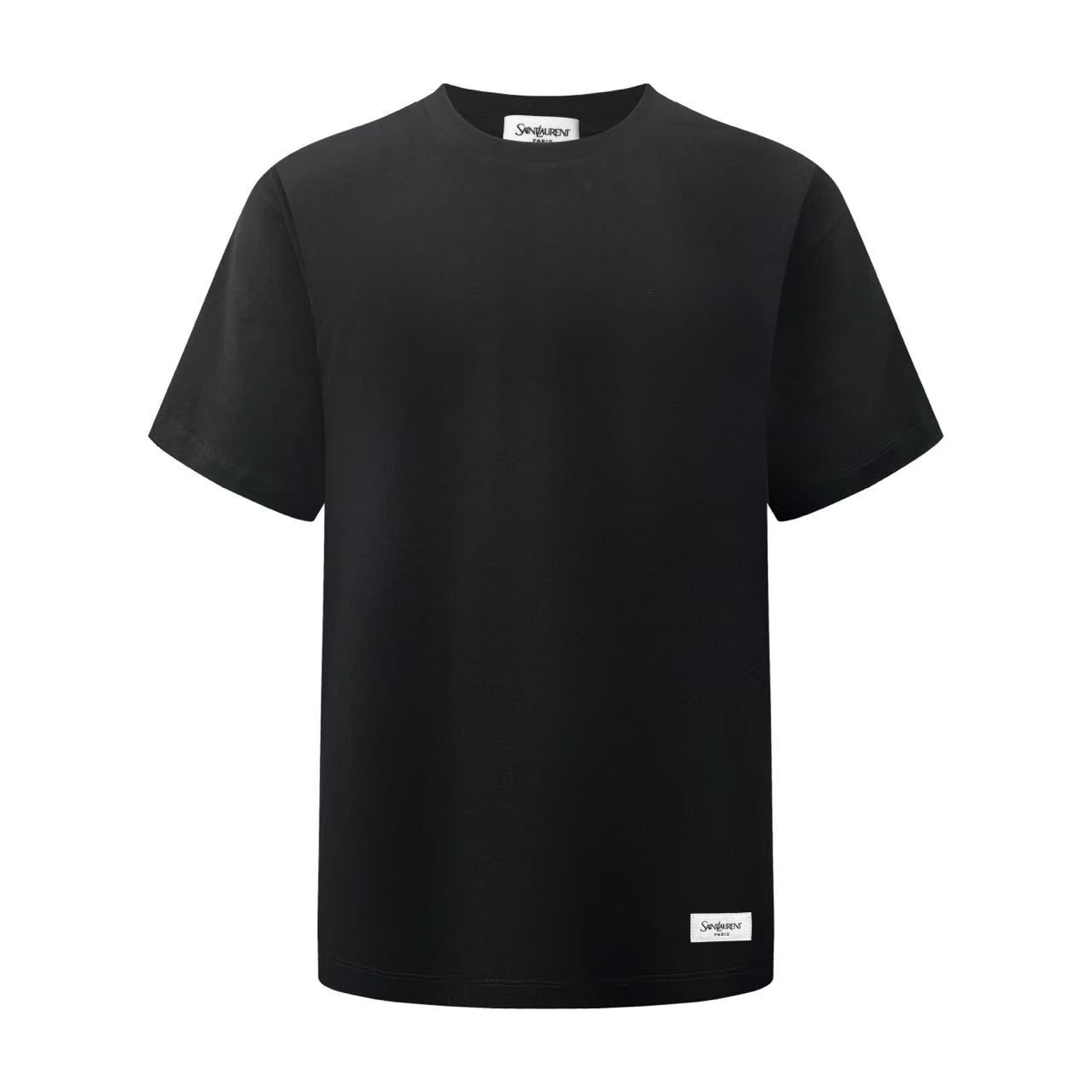 Saint Laurent Cotton-Blend Logo-Patch T-Shirt - DesignerGu