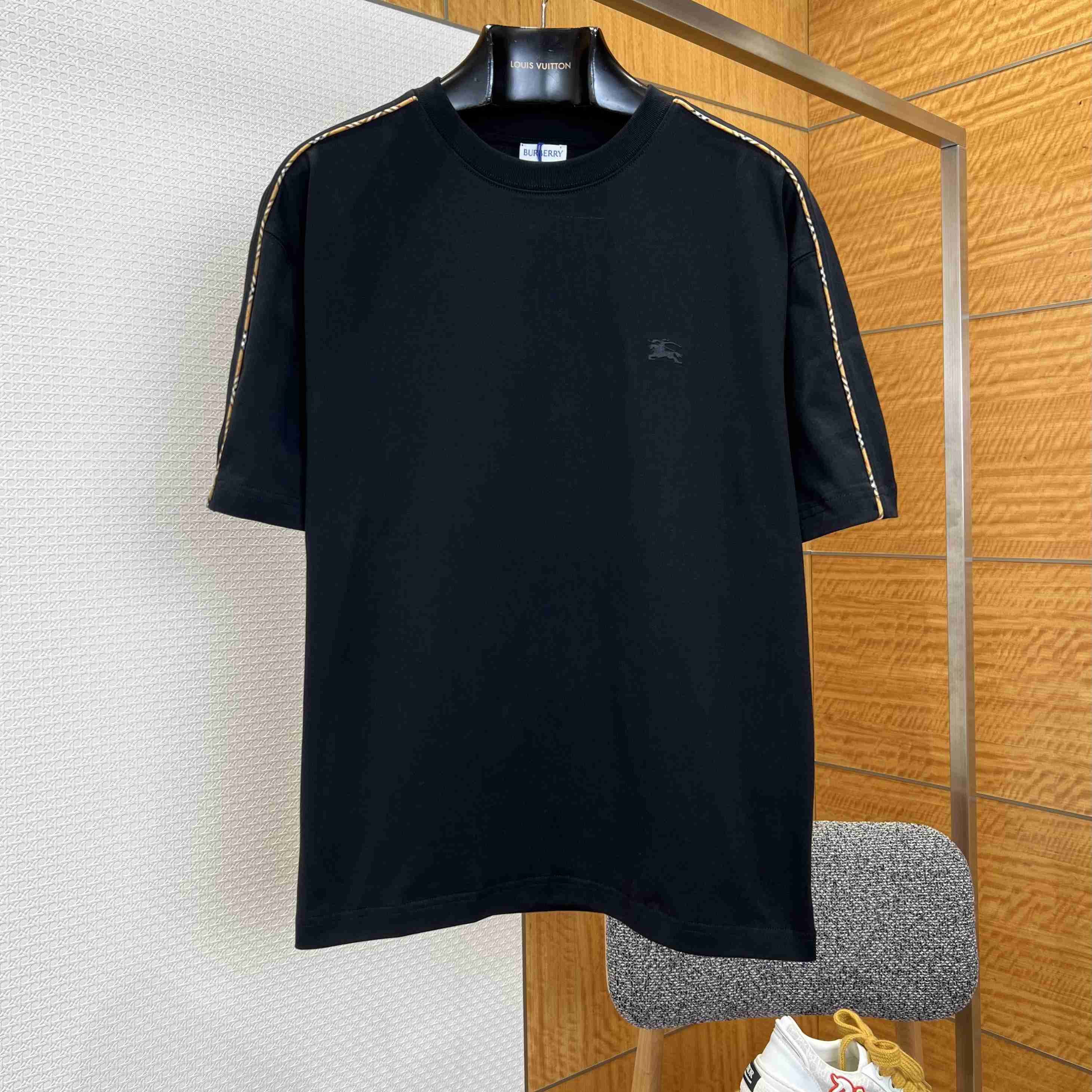 Burberry Check Piping Cotton T-shirt - DesignerGu