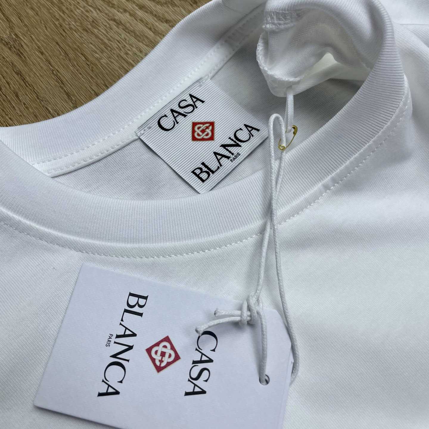Casablanca White & Mint L'Arche Short Sleeve T‑Shirt C1161 - DesignerGu