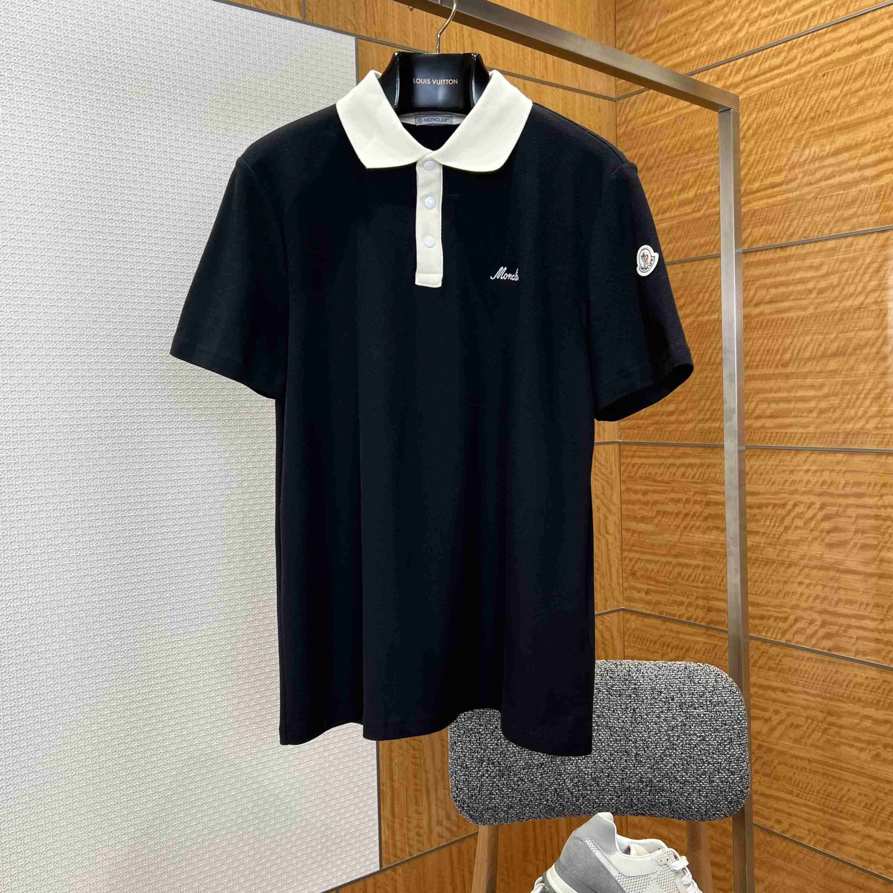 Moncler Embroidered Logo Cotton Piquet Polo Shirt - DesignerGu