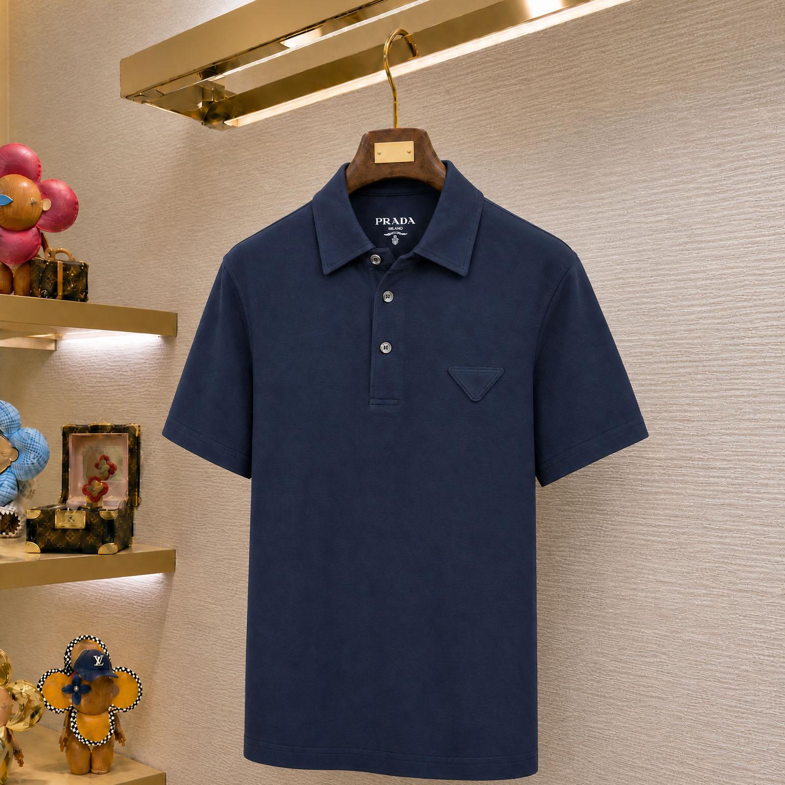 Prada Short-Sleeved Cotton Polo Shirt - DesignerGu