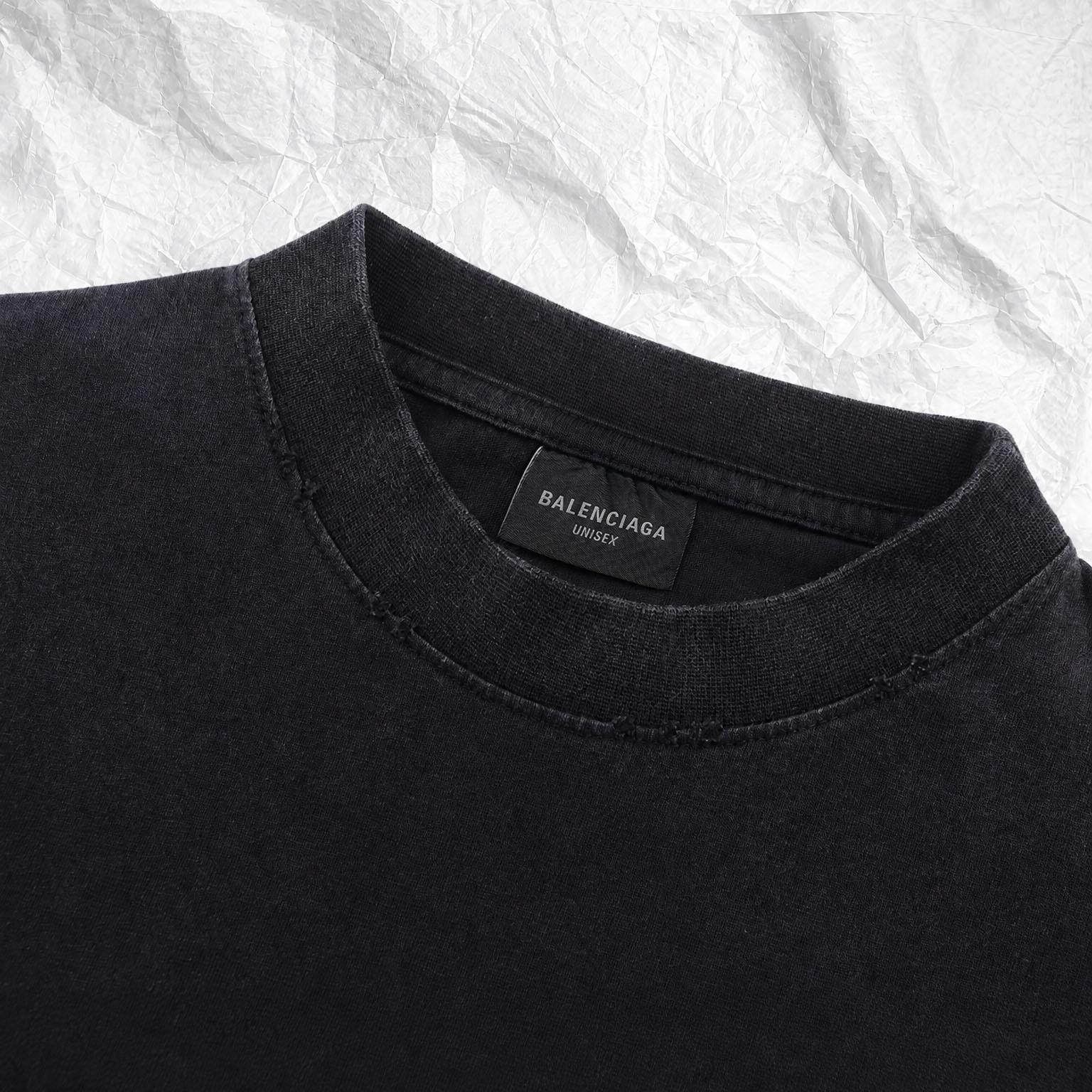 Balenciaga 3B Liquefied T-Shirt 'Faded Black/Anthracite' - DesignerGu