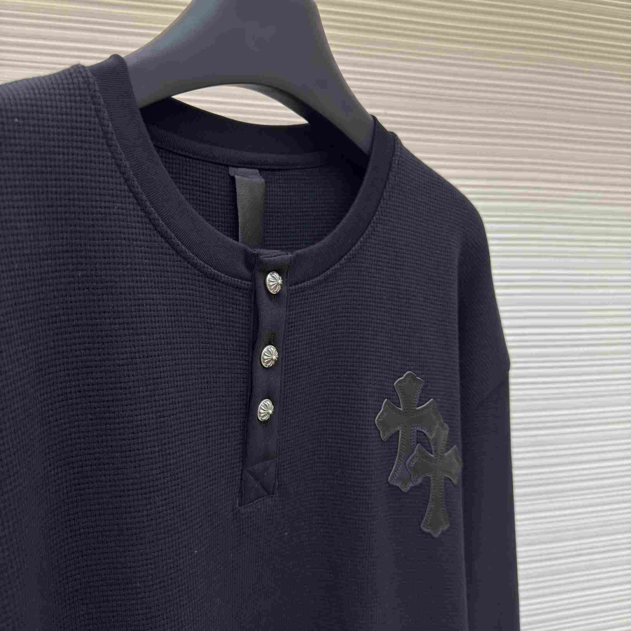 Chrome Hearts Waffle Henley Collar Long Sleeves - DesignerGu