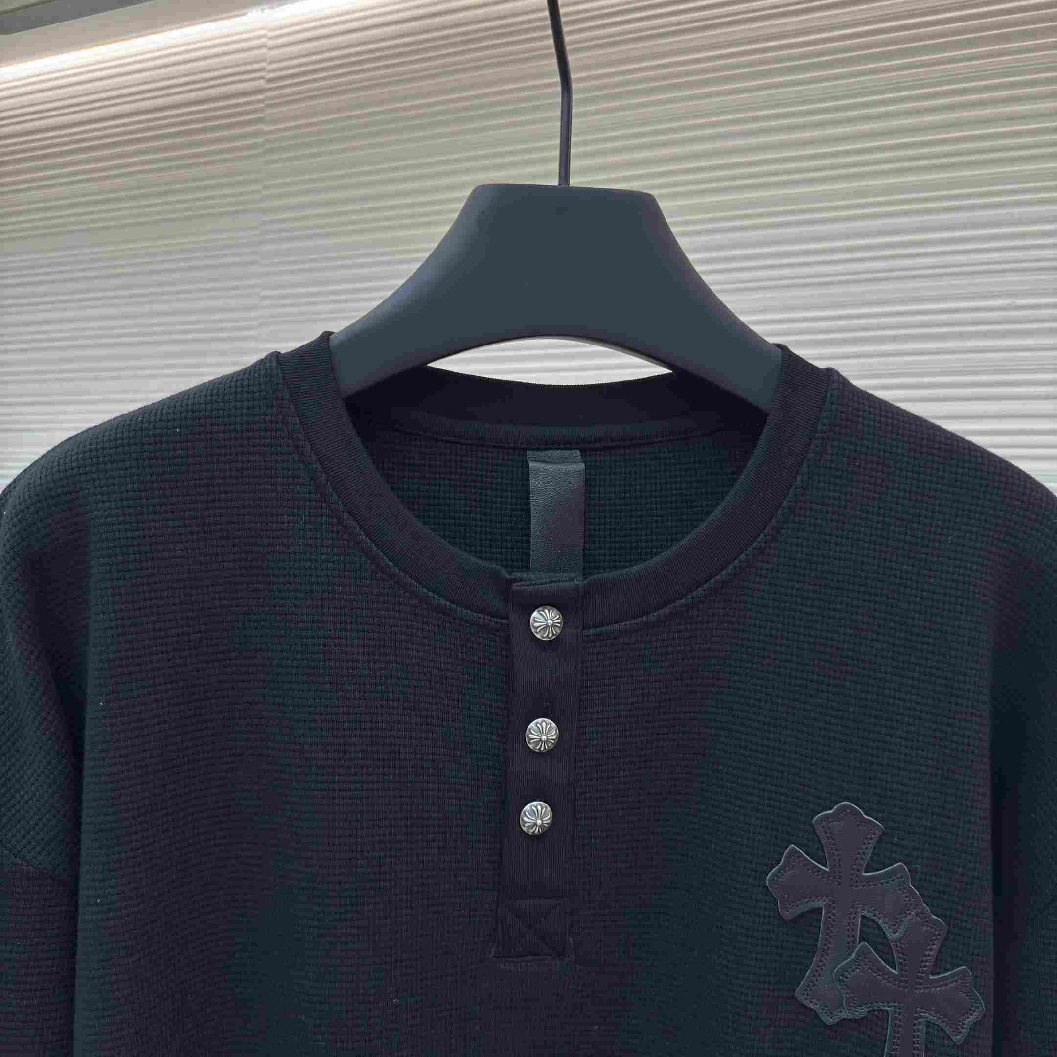 Chrome Hearts Waffle Henley Collar Long Sleeves - DesignerGu