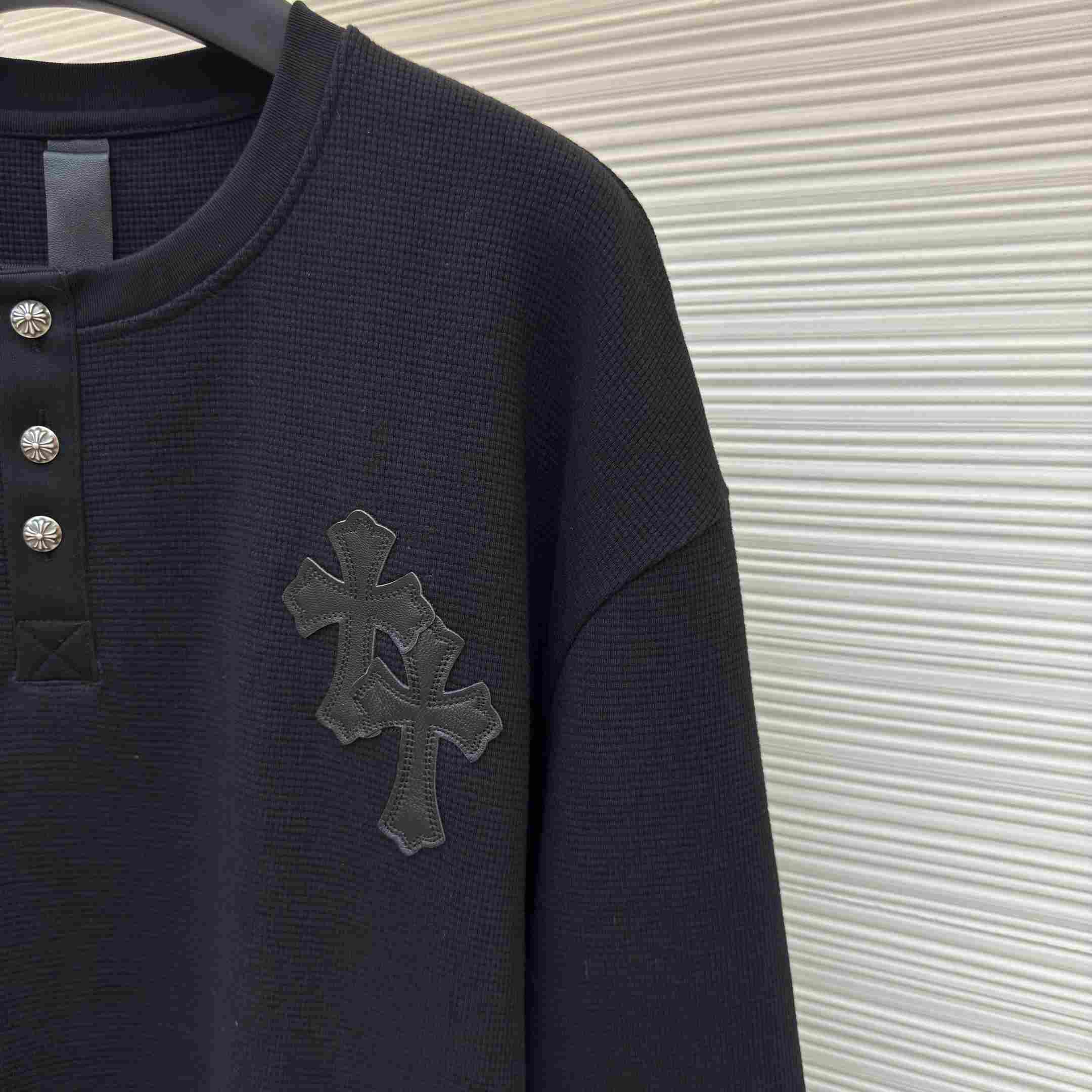 Chrome Hearts Waffle Henley Collar Long Sleeves - DesignerGu