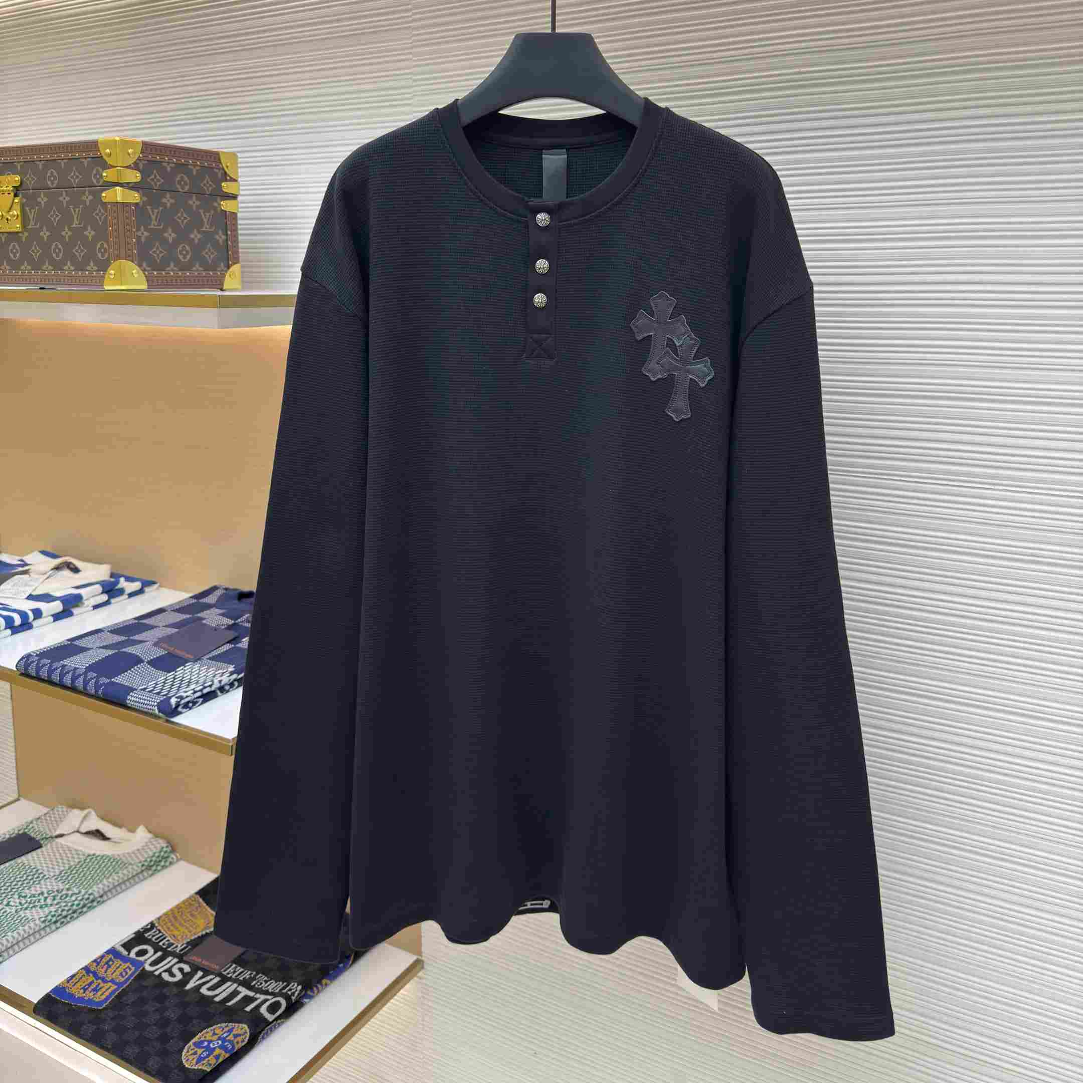 Chrome Hearts Waffle Henley Collar Long Sleeves - DesignerGu
