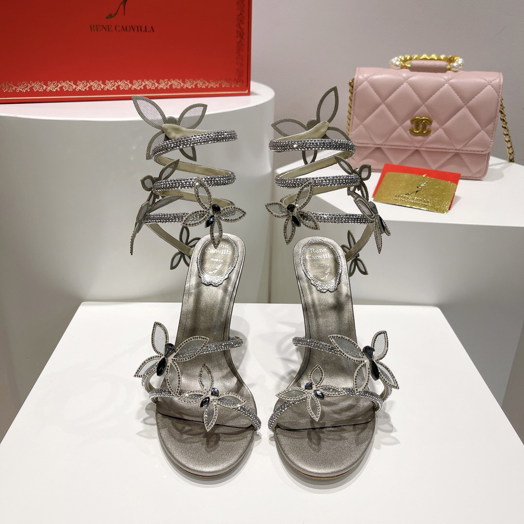 Rene Caovilla Embellished Margot Sandals - DesignerGu