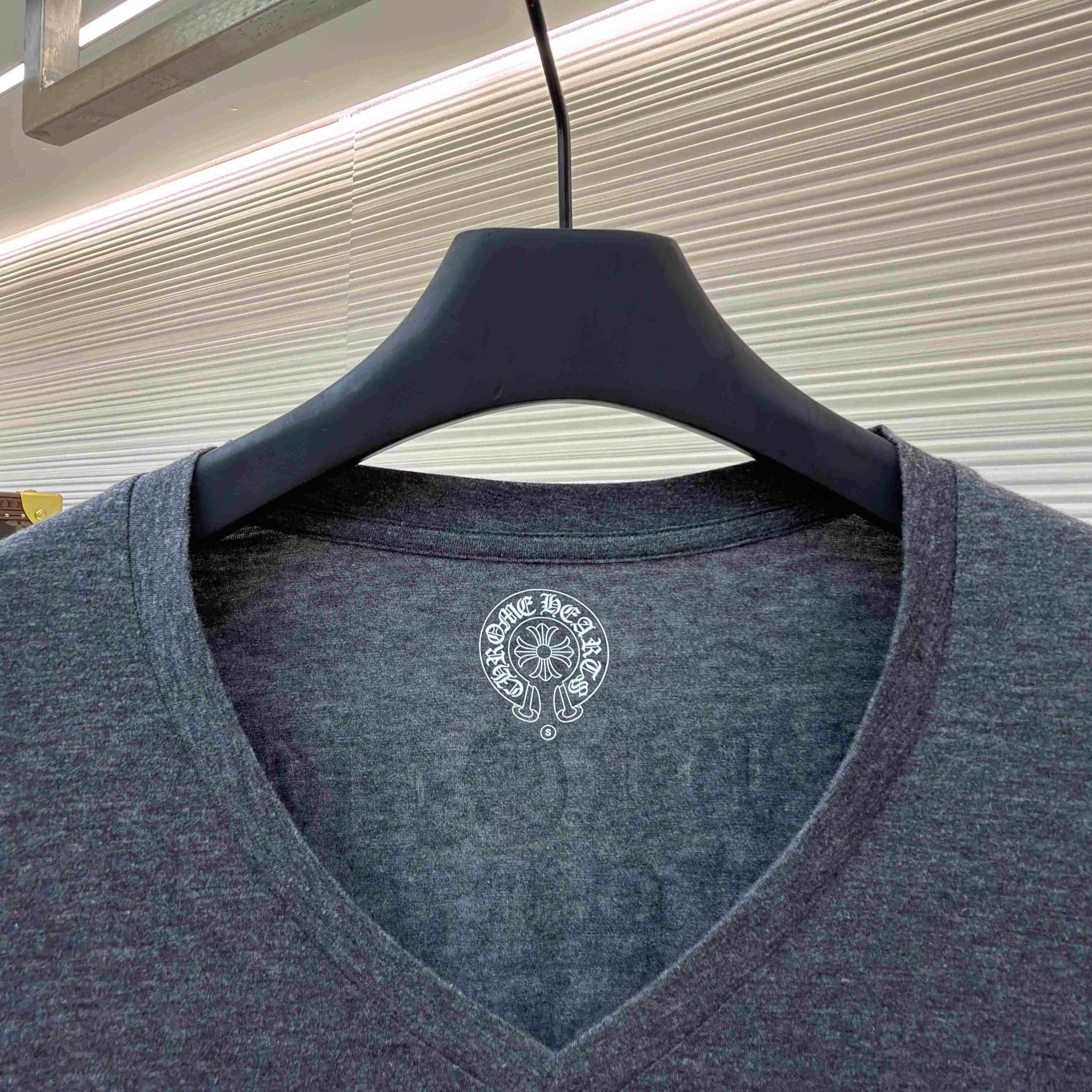 Chrome Hearts V-Neck T-Shirt 'Grey' - DesignerGu