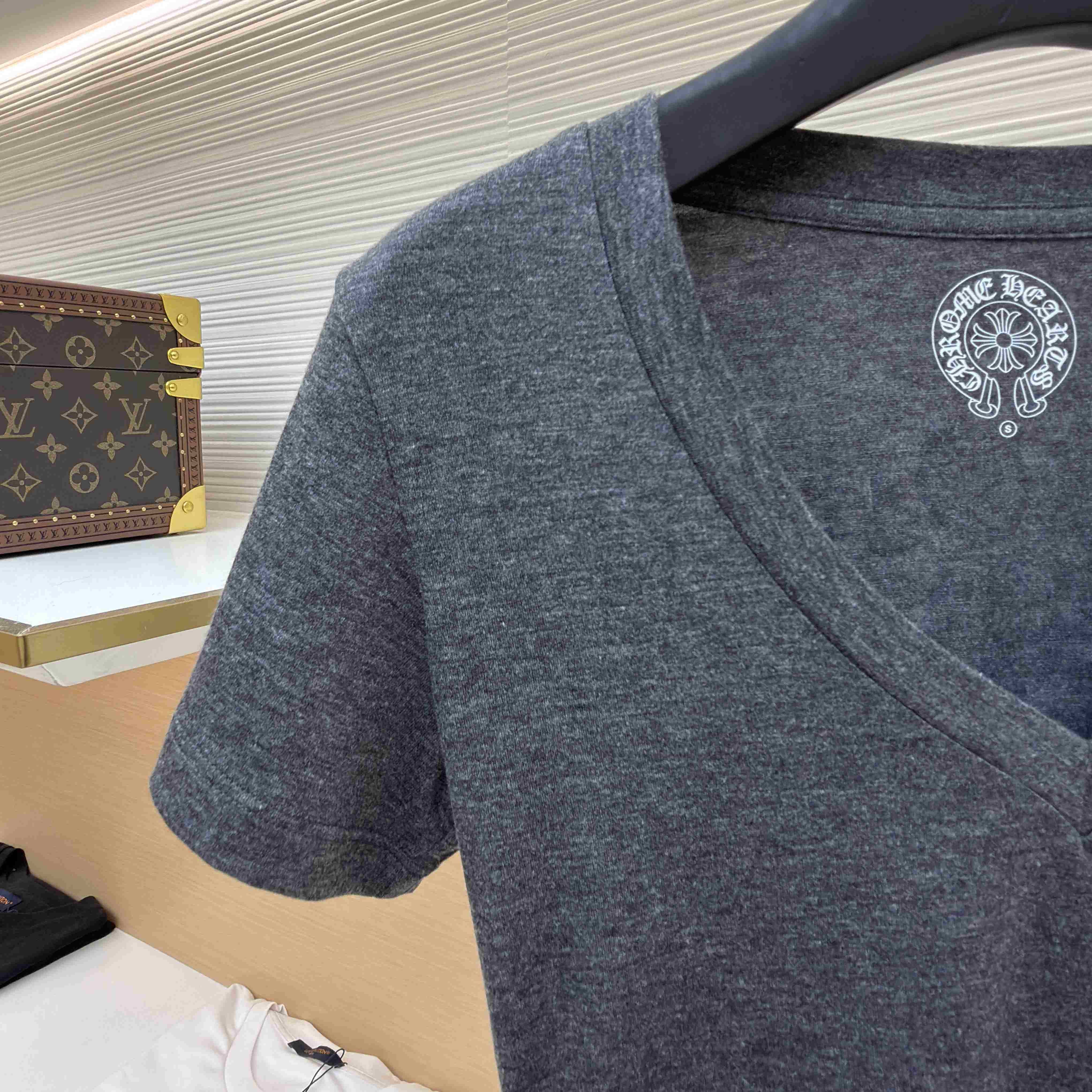 Chrome Hearts V-Neck T-Shirt 'Grey' - DesignerGu