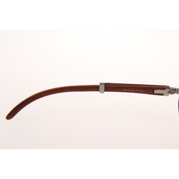 Cartier CT 7550178 Wood Sunglasses In Silver Brown - DesignerGu