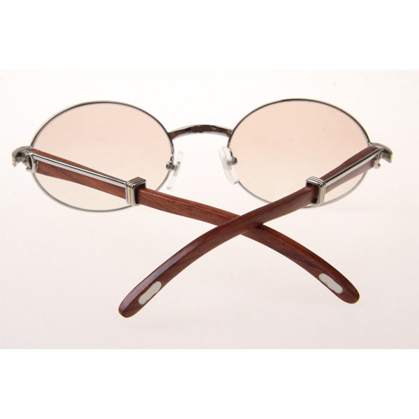 Cartier CT 7550178 Wood Sunglasses In Silver Brown - DesignerGu