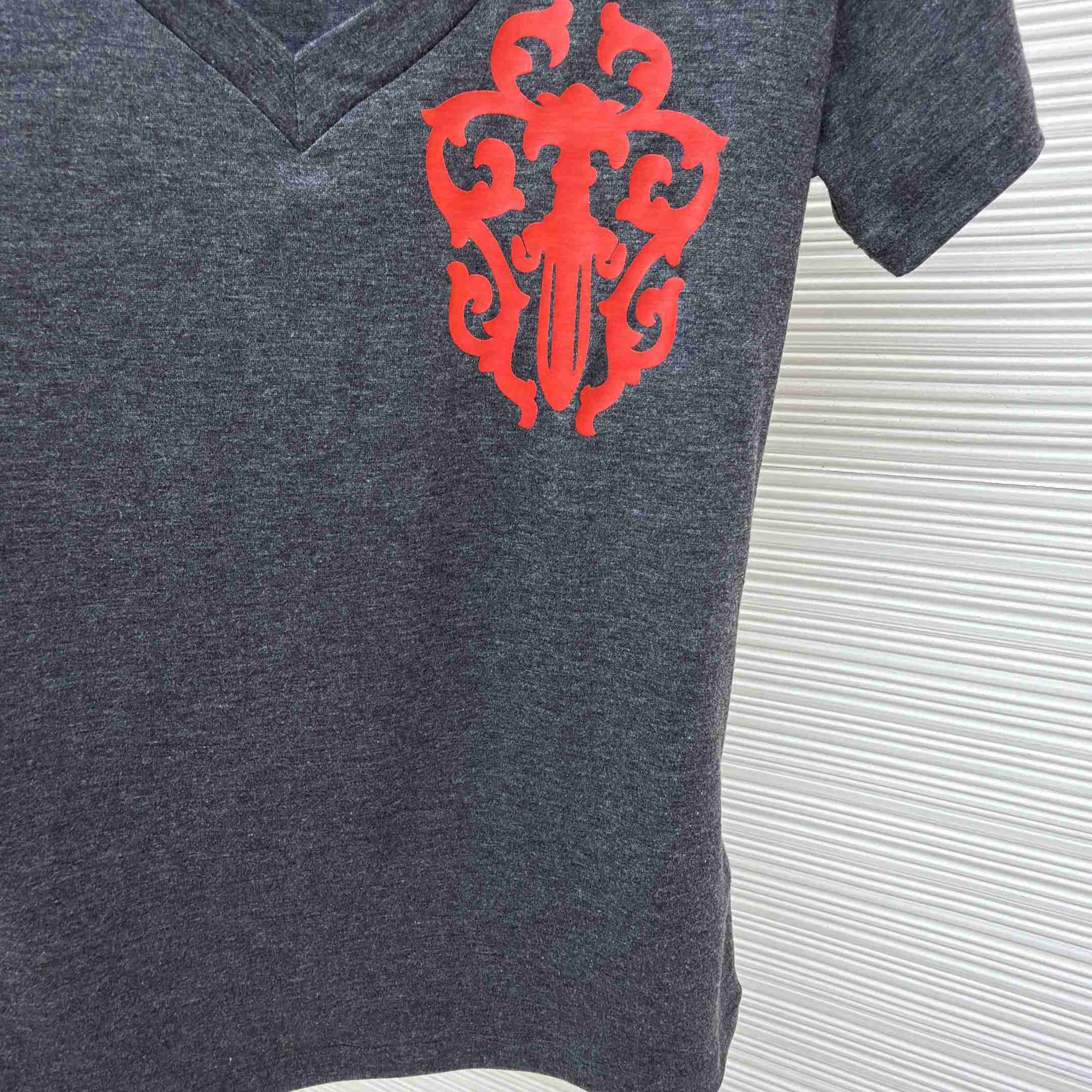 Chrome Hearts V-Neck T-Shirt 'Grey' - DesignerGu