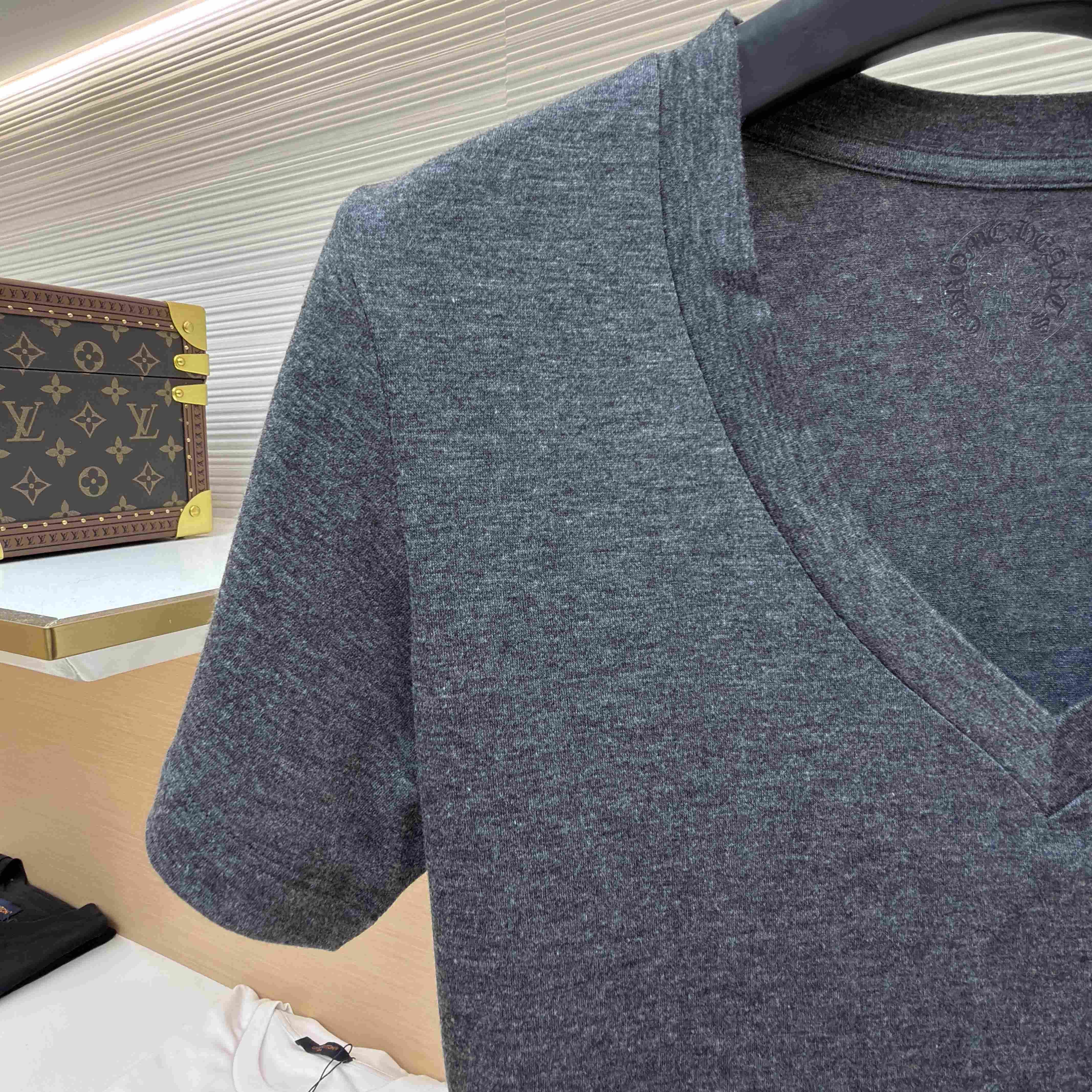 Chrome Hearts V-Neck T-Shirt 'Grey' - DesignerGu