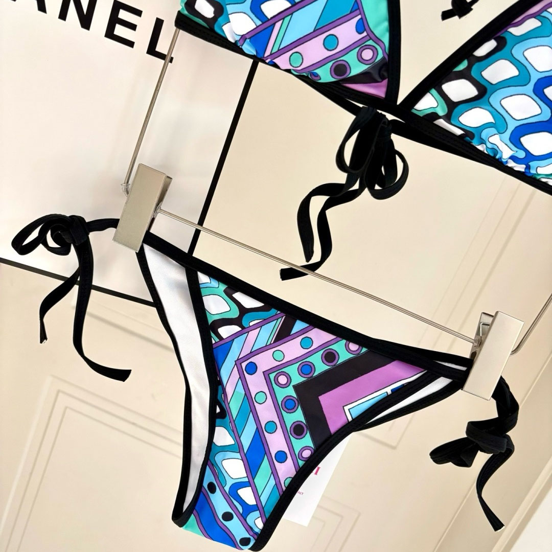 Pucci Iride-Print Bikini Top And Bikini Briefs - DesignerGu