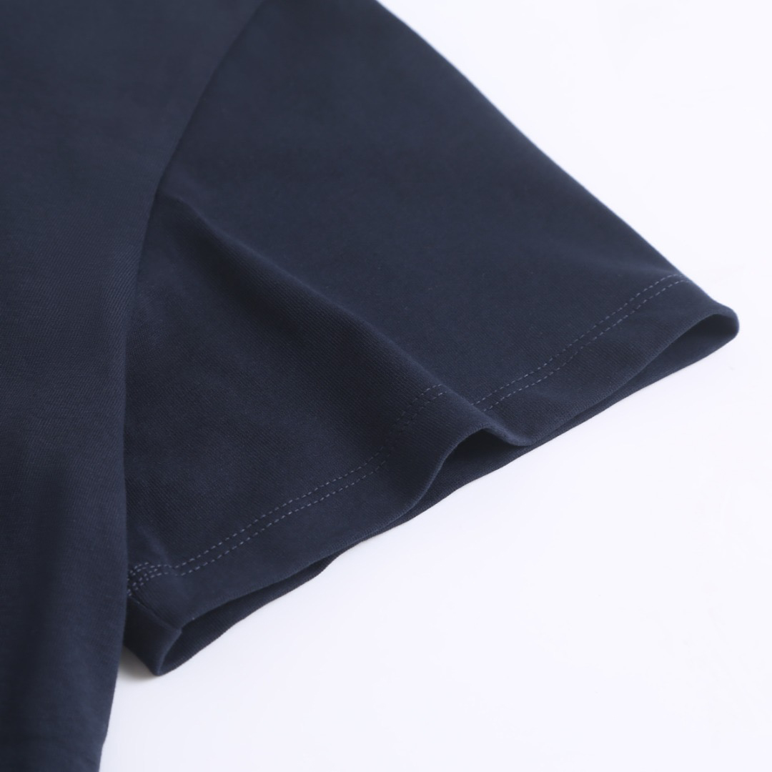 Fendi  Dark Blue Cotton T-shirt - DesignerGu