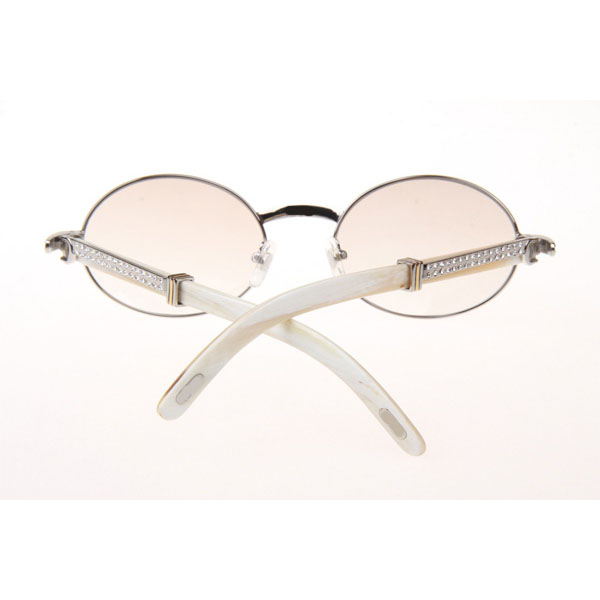 Cartier CT 7550178 Diamond White Buffalo Sunglasses In Silver Gradient Brown  - DesignerGu