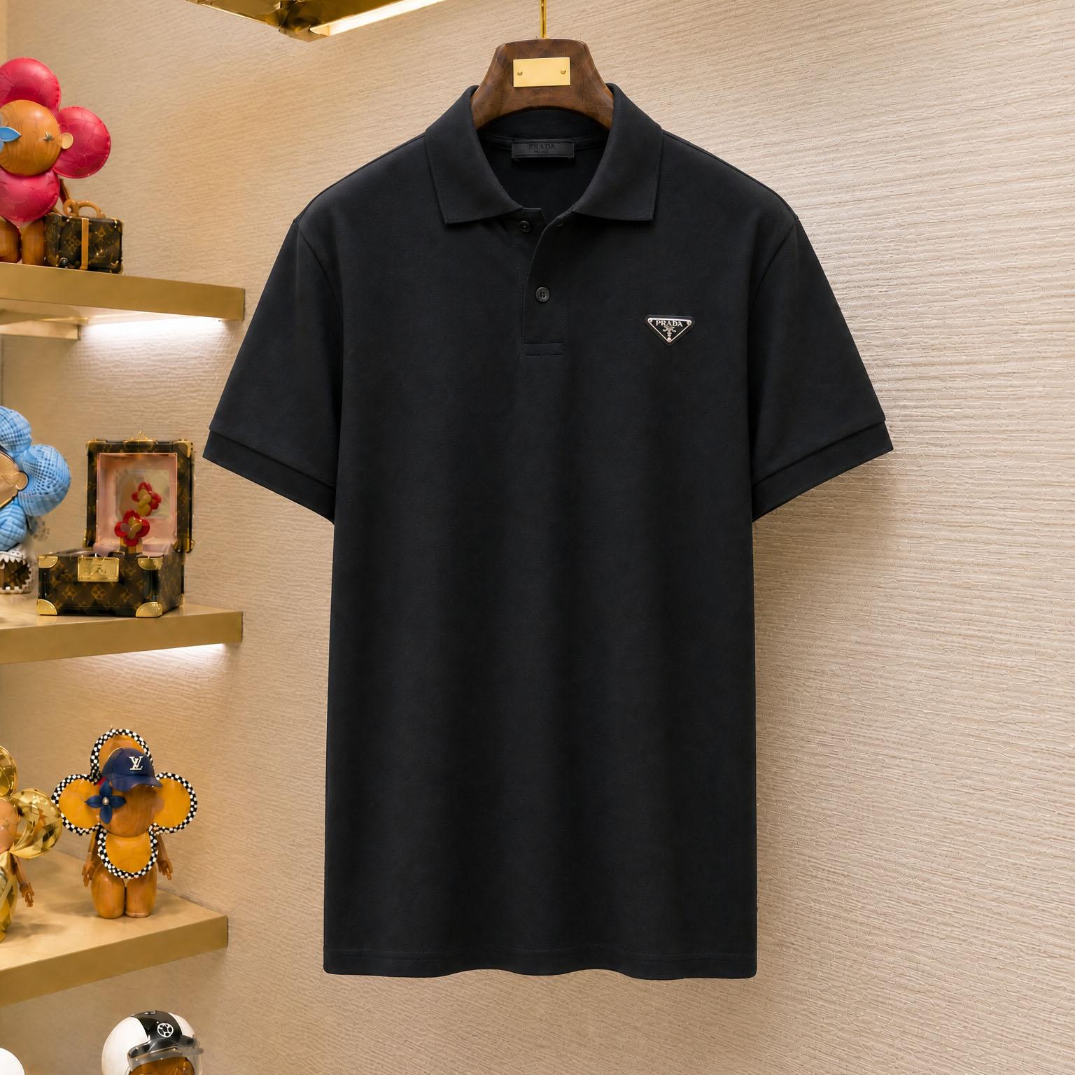 Prada Piqué Polo Shirt - DesignerGu