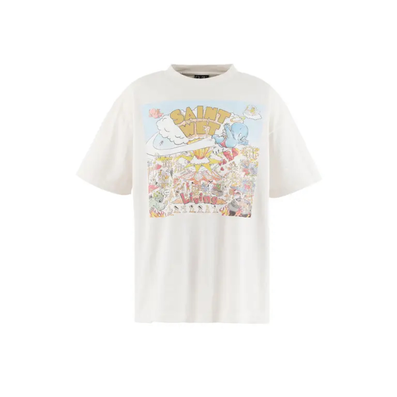 Saint Michael Saint Wet Short-Sleeve T-Shirt 'White' - DesignerGu