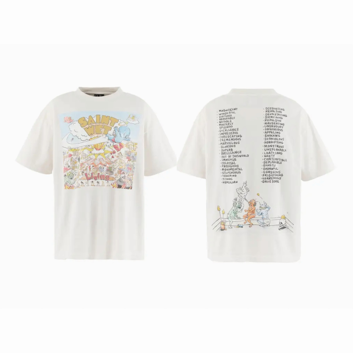 Saint Michael Saint Wet Short-Sleeve T-Shirt 'White' - DesignerGu