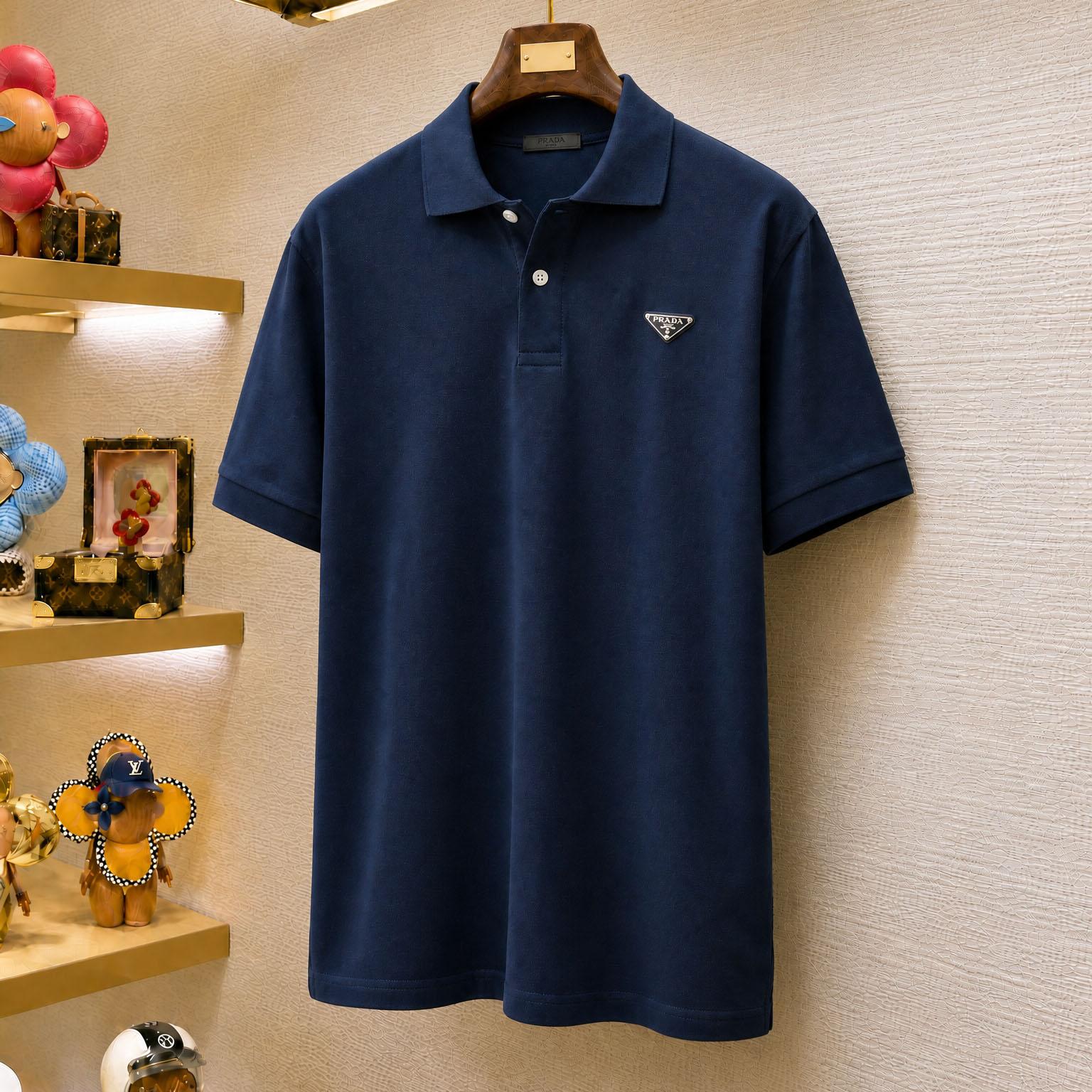 Prada Piqué Polo Shirt - DesignerGu