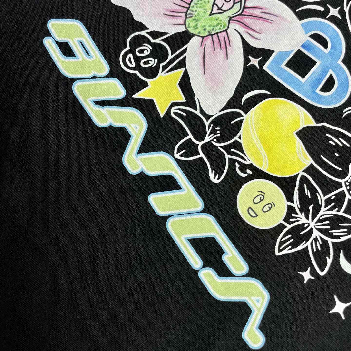 Casablanca Black Graffiti Short Sleeve T‑Shirt C1144 - DesignerGu