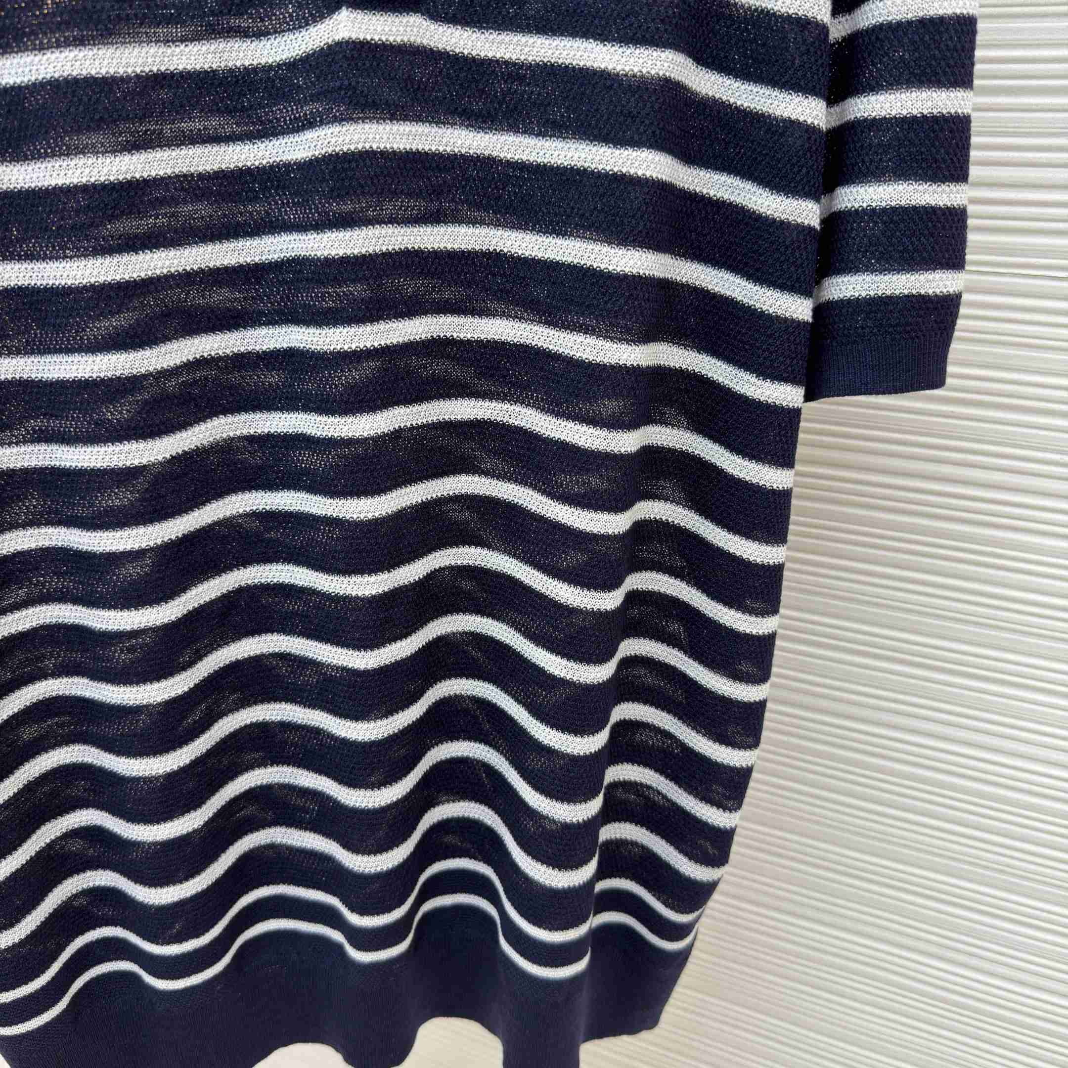 Ralph Lauren Striped Cotton-Linen Polo Sweater - DesignerGu