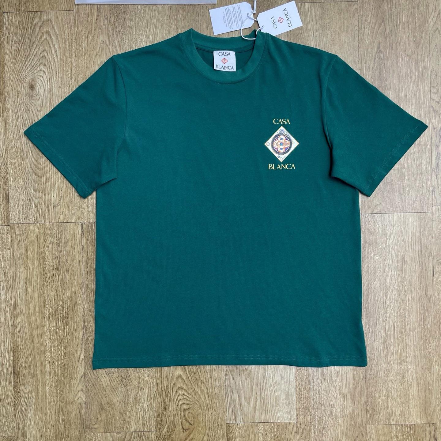 Casablanca  Green Plafond Orne De Musique Short Sleeve T‑Shirt C1147 - DesignerGu