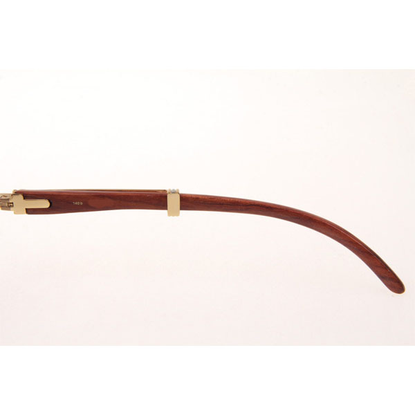 Cartier CT 7550178 Wood Sunglasses In Gold Grey - DesignerGu