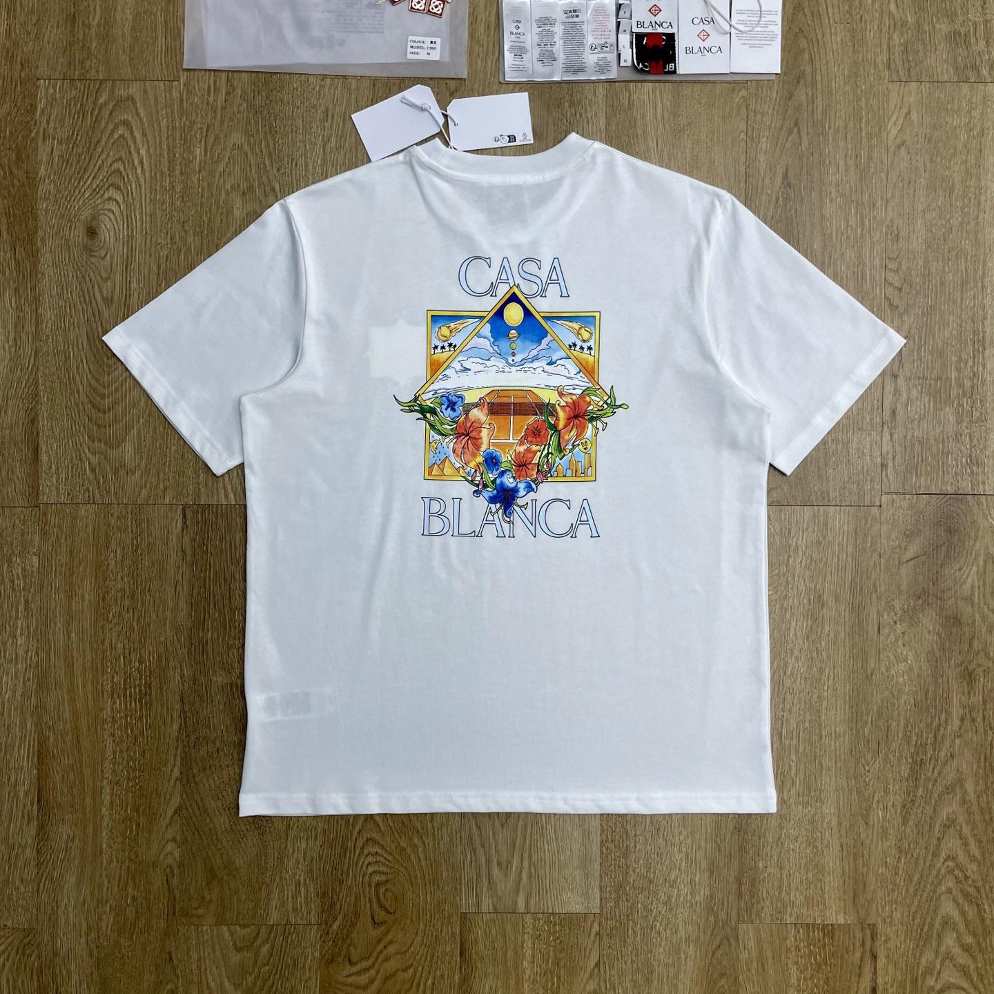 Casablanca Tennis Landscape Classic T-Shirt 'White' C1145 - DesignerGu