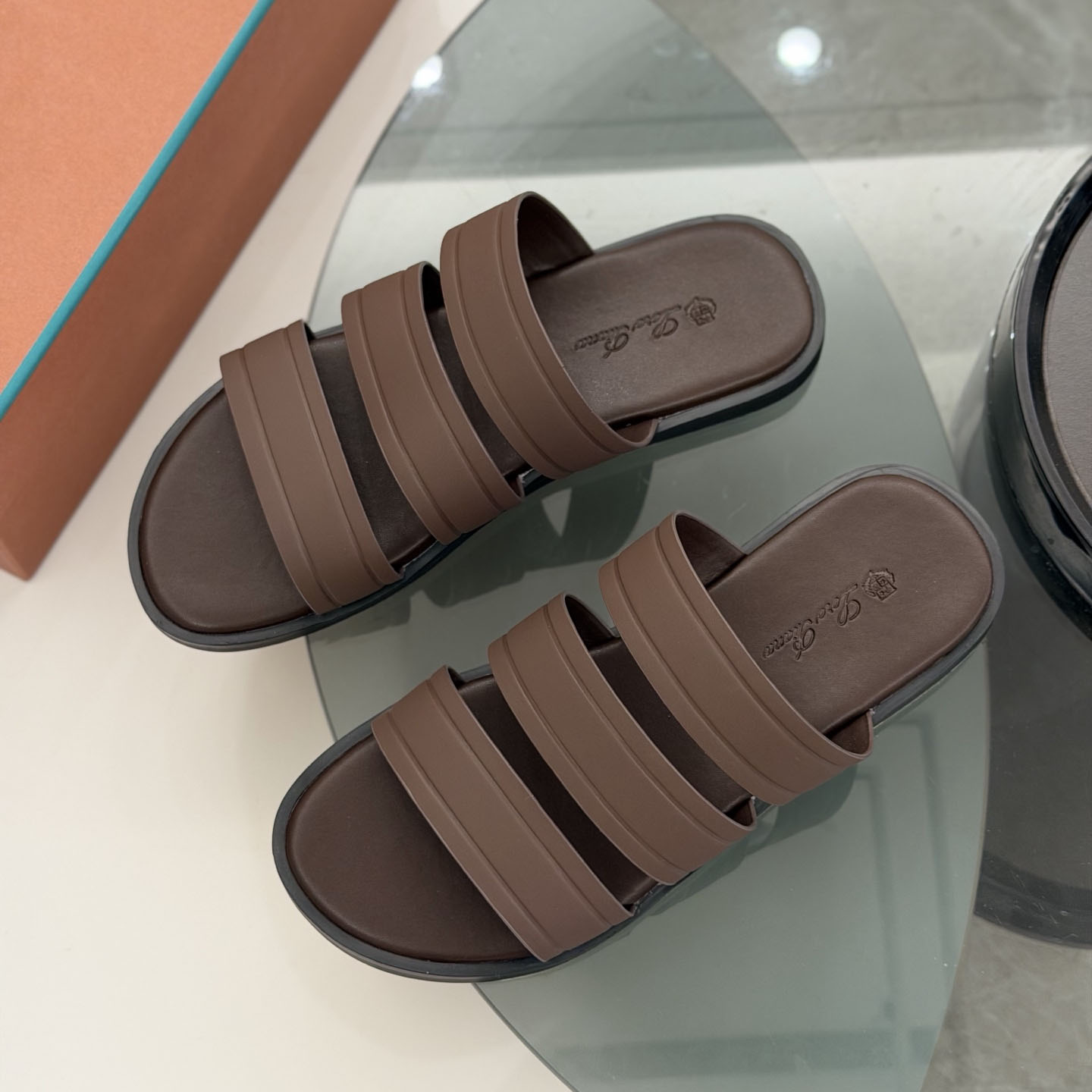 Loro Piana  Naha Seawalk Leather Slide Sandals - DesignerGu