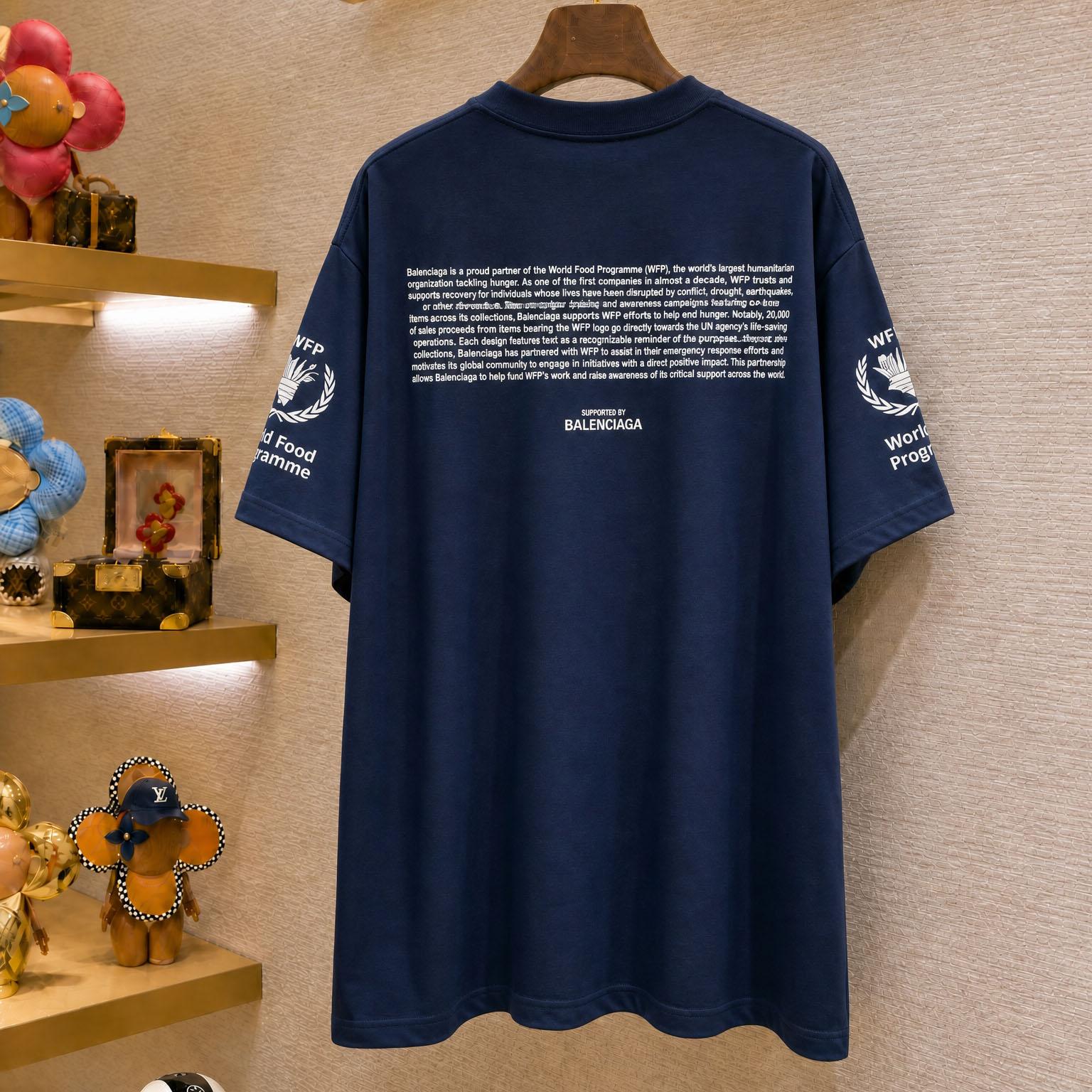 Balenciaga Wfp Medium Fit T-shirt In Navy - DesignerGu